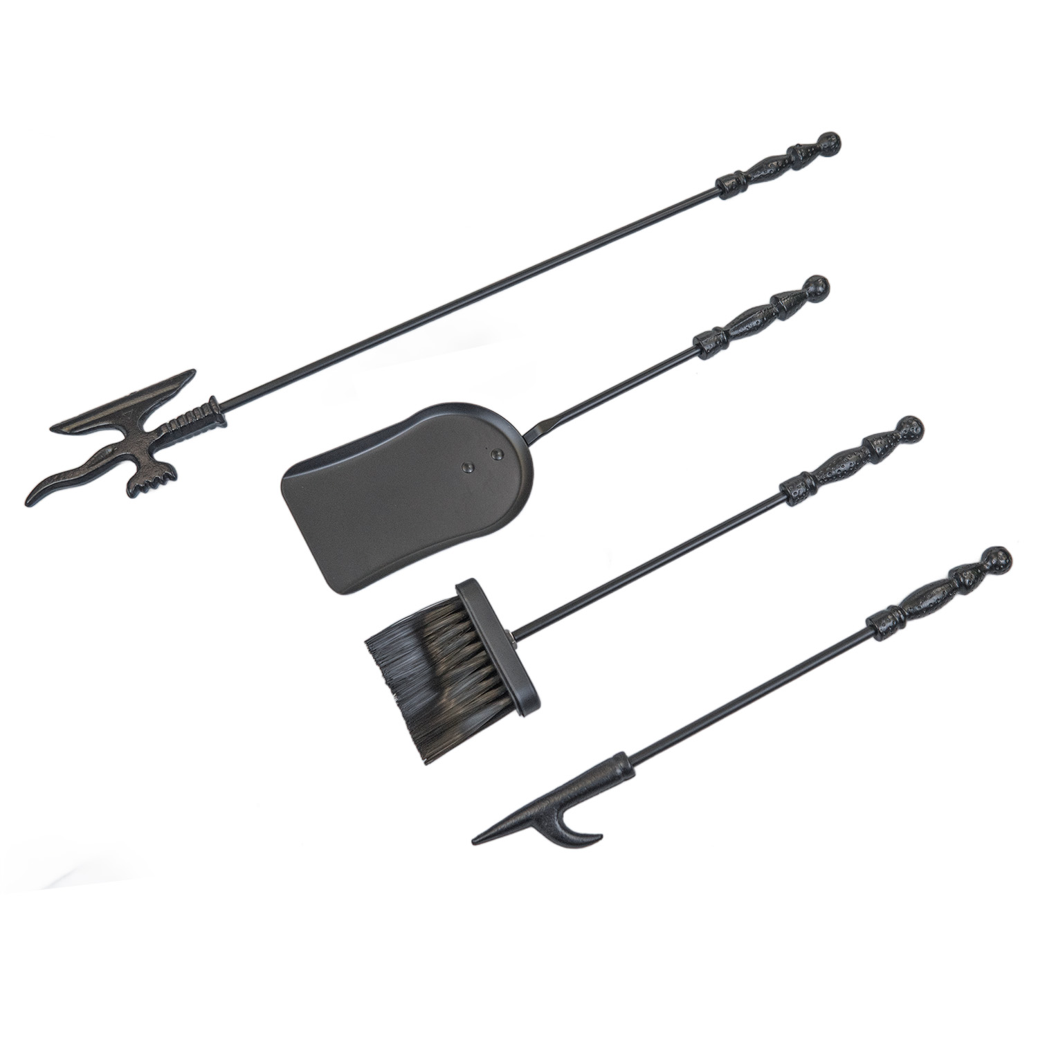 Raik assortiment de cheminée chevalier Hubert, noir, 4 pièces