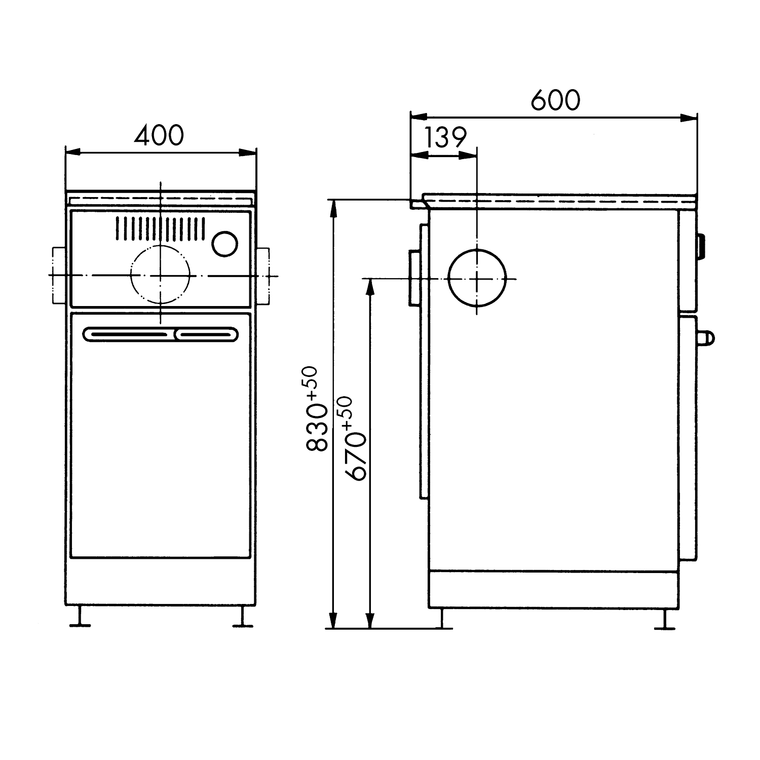 Wamsler OZ 444 S Vario Cuisinière à huile d'appoint Acier Blanc