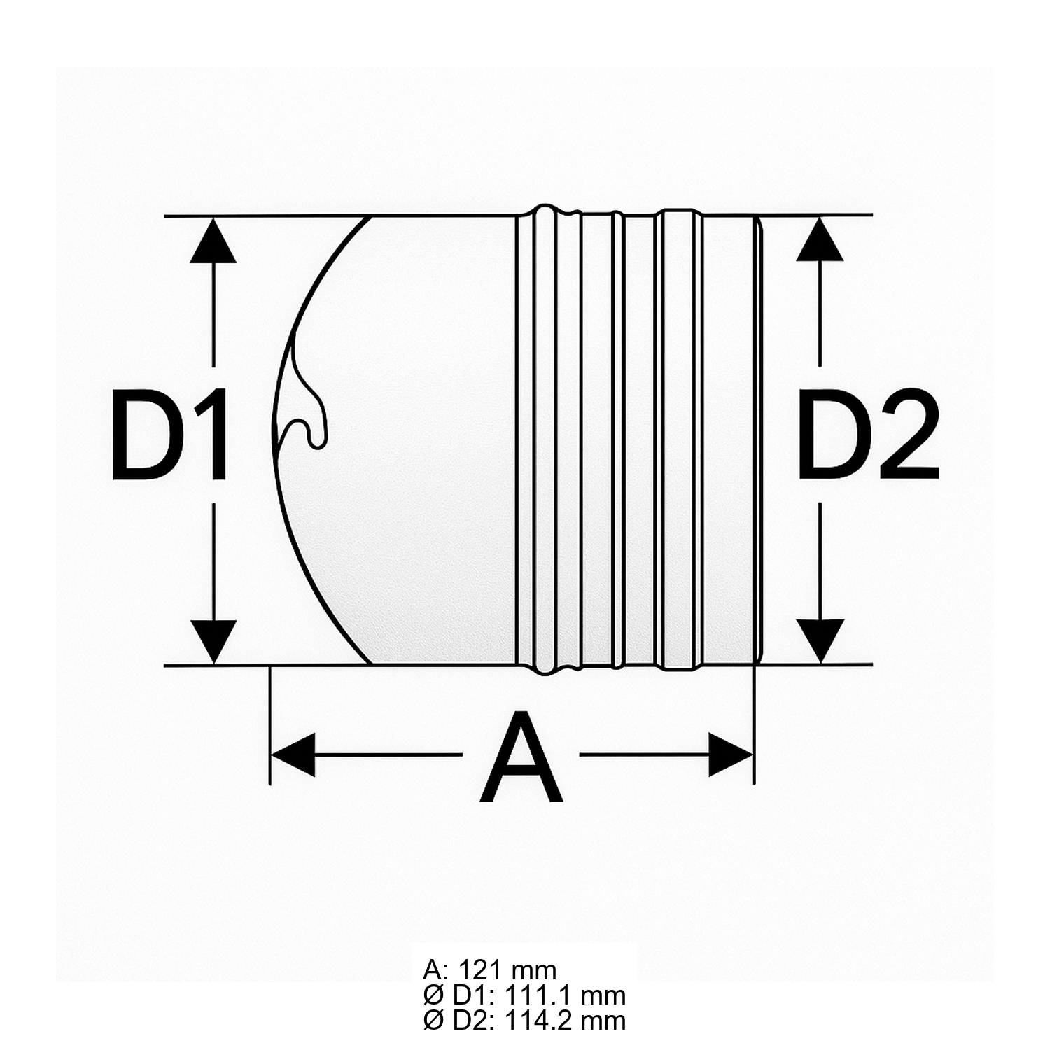 Schiedel PRIMA PLUS raccord Ø113 mm inséré simple paroi mat