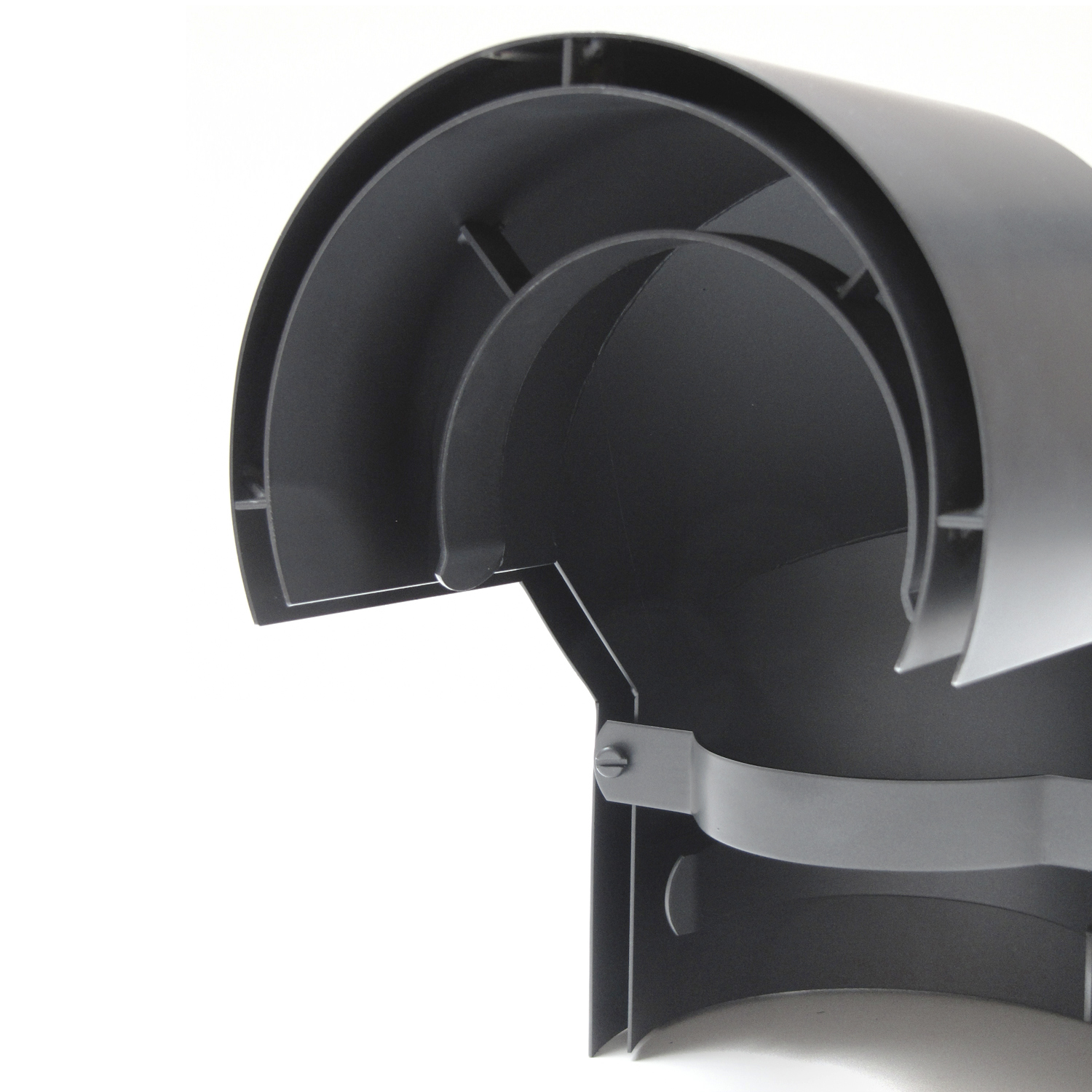 Coude de conduit de fumée / Tuyau de poêle 120mm - Bouclier thermique double 90° gris fonte