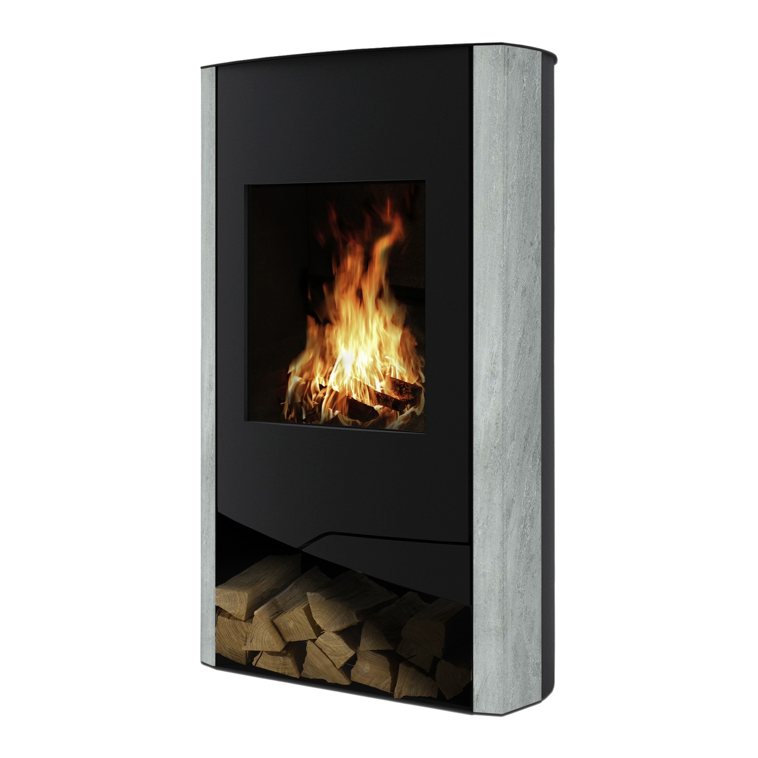 Wamsler poêle à bois N-Line noir pierre naturelle