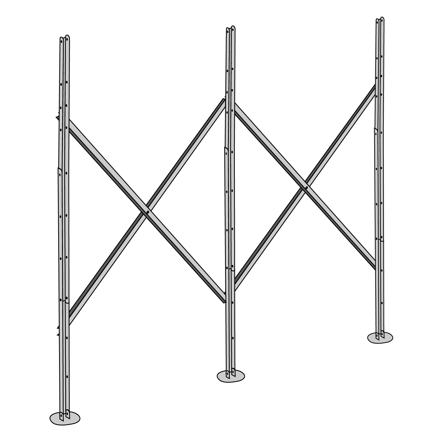Support pour toit plat / Structure pour toit plat pour collecteur tubulaire 58/22