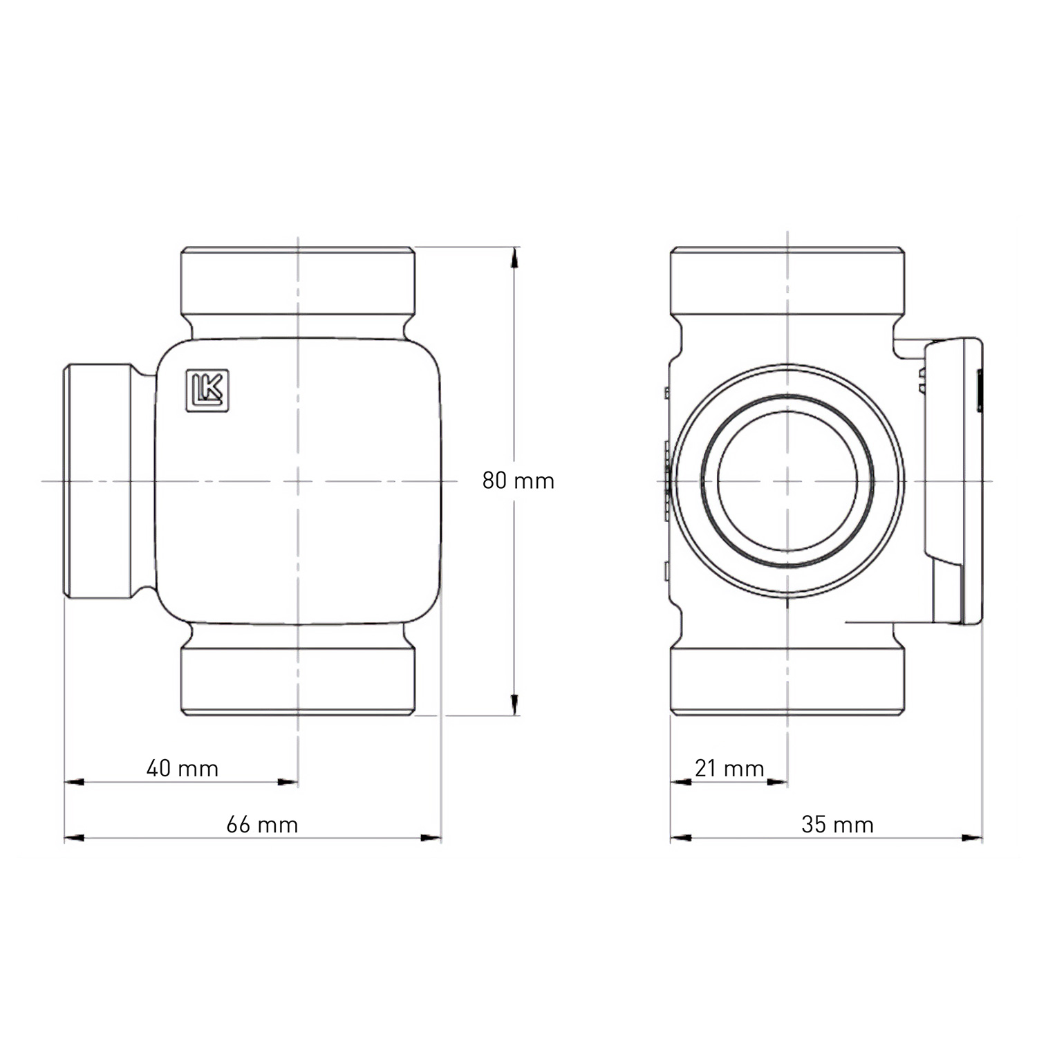 Vanne à trois voies à régulation thermique LK Armatur 821 ThermoVar G 1 pouce pour 45°C.