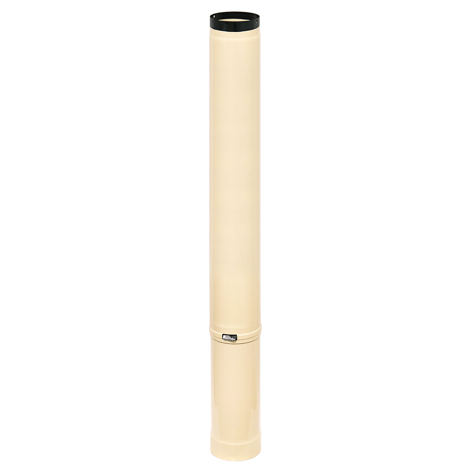 Tube de raccordement / Tuyau de poêle émaillé 150 mm - Longueur 1000 mm Tube télescopique Ivoire
