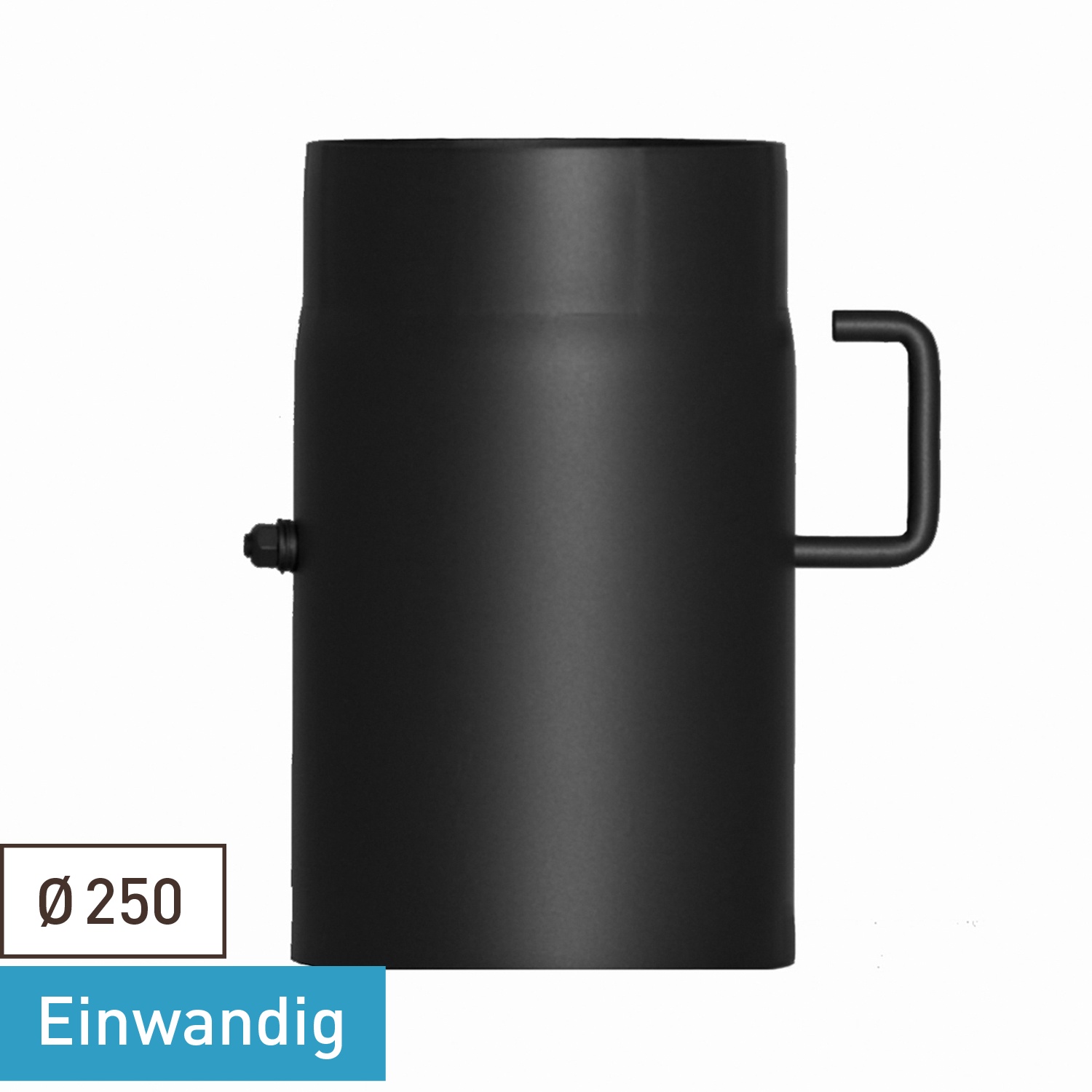 Raik Tuyau de Fumée / Tuyau de Poêle 250mm - 250mm avec Régulation de Tirage noir