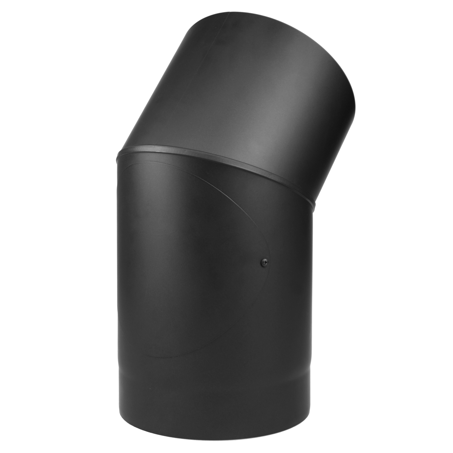 Coude de conduit de fumée Raik / Tuyau de poêle Coltherm double paroi avec isolation, diamètre 150 mm, 45°, noir, avec ouverture de nettoyage. Coude de conduit de fumée Raik / Tuyau de poêle Coltherm double paroi avec isolation, diamètre 150 mm, 45°, noir, avec ouverture de nettoyage.