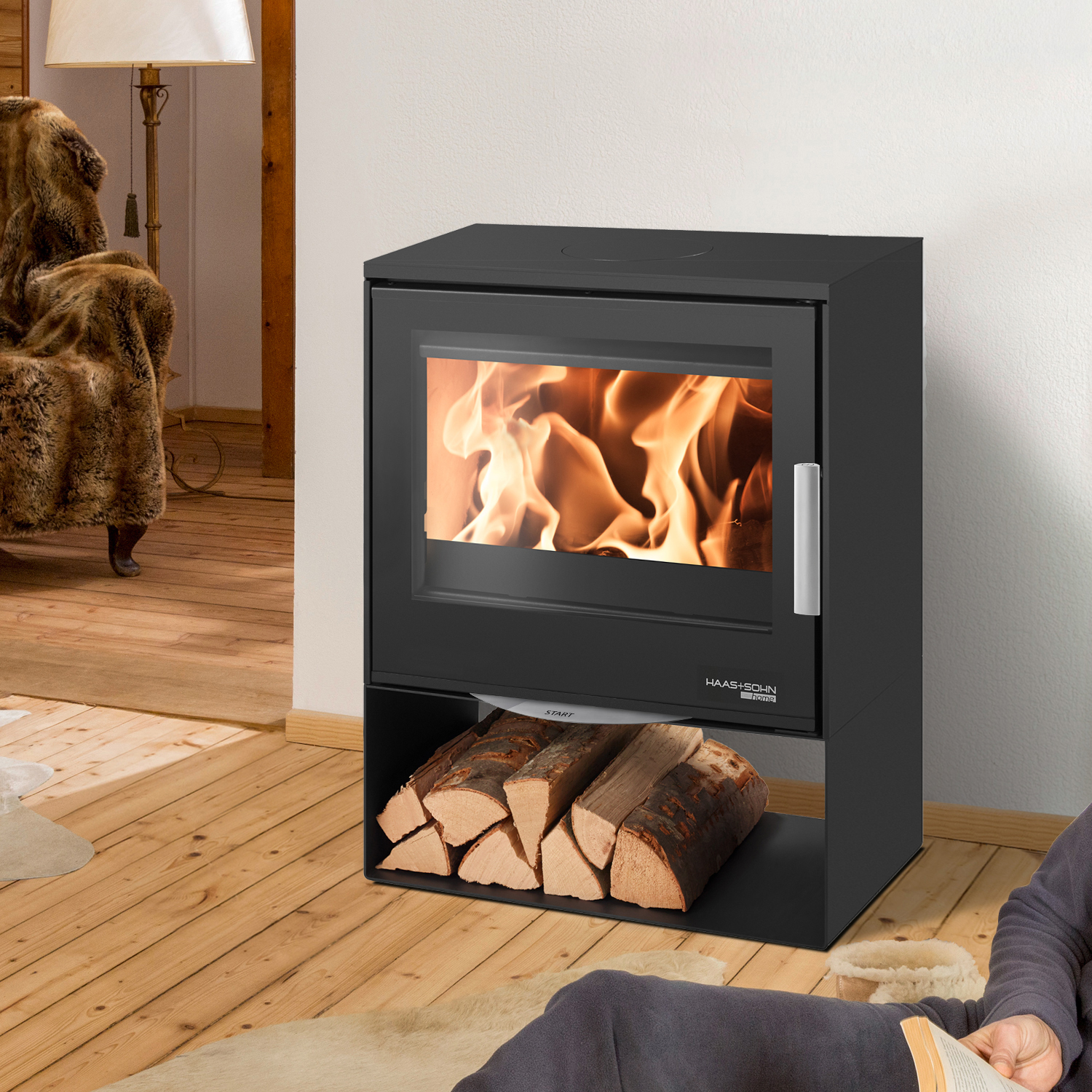 Haas+Sohn London-II easy Poêle à bois Anthracite Haas+Sohn London-II easy Poêle à bois Anthracite