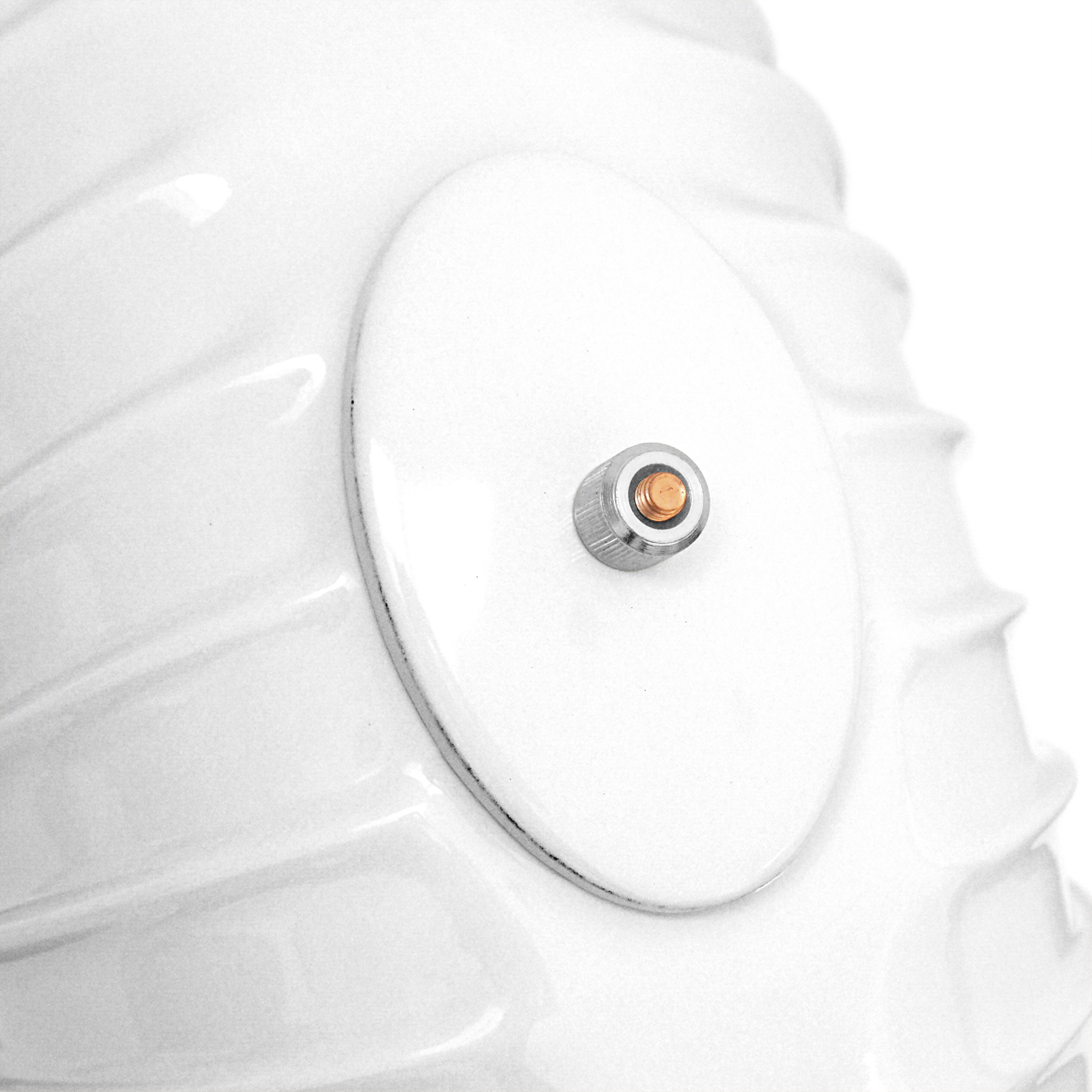 Coude de conduit de fumée / Coude de tuyau de poêle émaillé 130 mm - Coude à 90° nervuré blanc avec ouverture de nettoyage