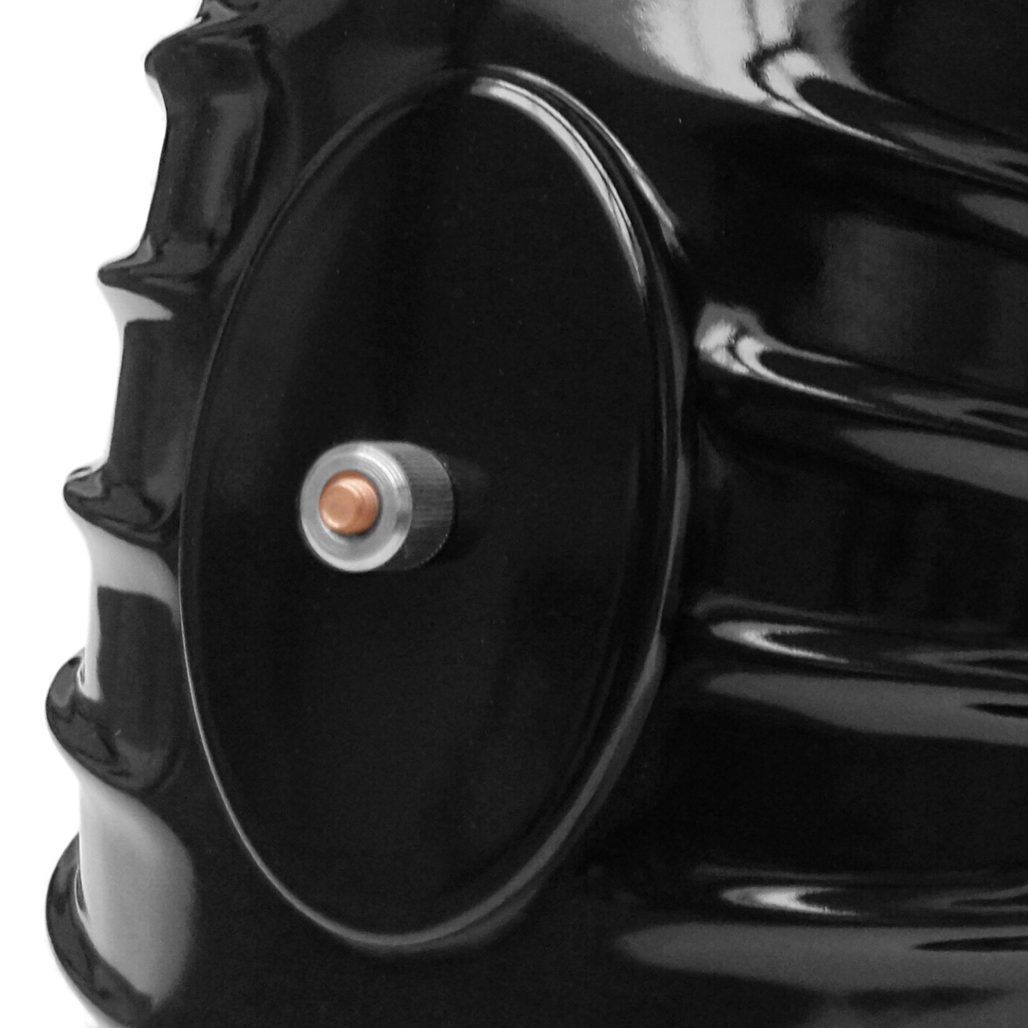 Coude de conduit de fumée / Coude de tuyau de poêle émaillé 130 mm - Coude à 45° nervuré noir avec ouverture de nettoyage