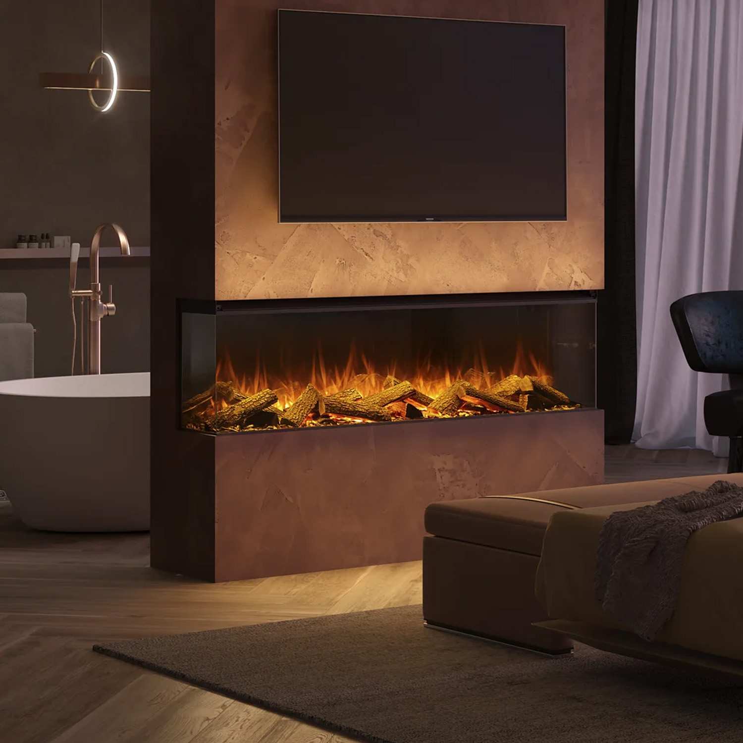 La Nordica Lumen 1600 Cheminée électrique LED blanc craie