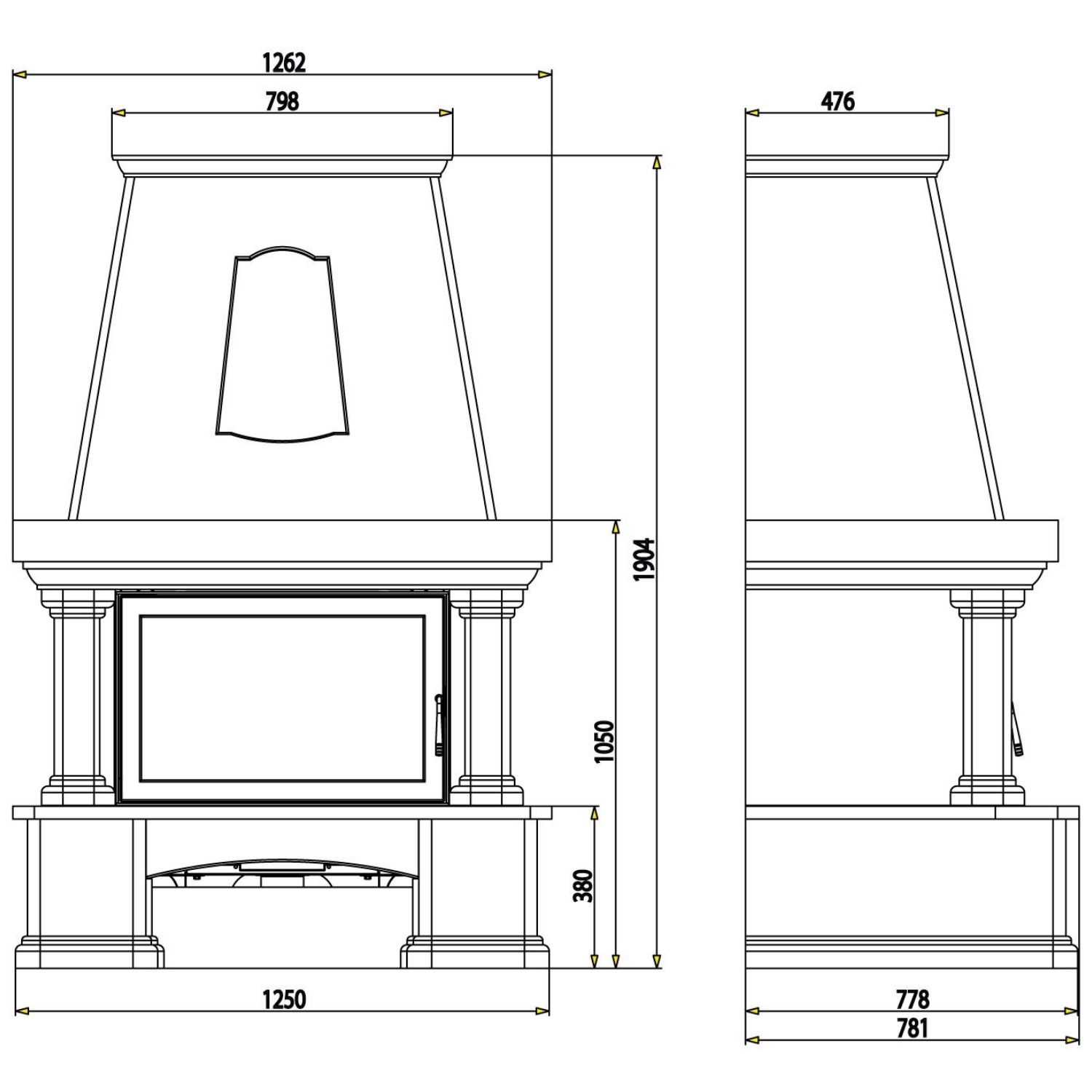 Haas+Sohn Genf III Kit de cheminée Quarzit Mocca Crème