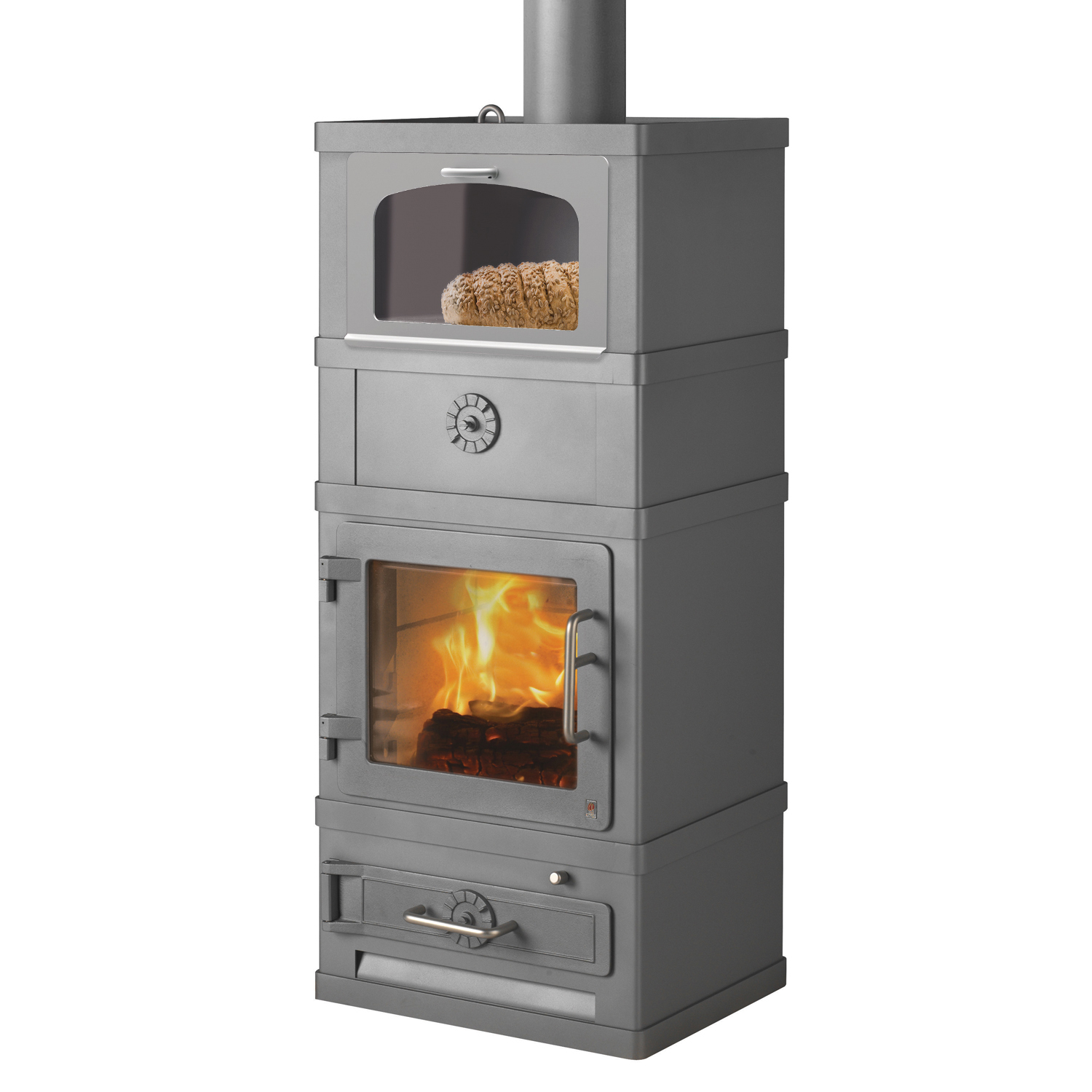 Porte de compartiment de maintien au chaud grise pour le poêle à bois 2060 avec compartiment de maintien au chaud