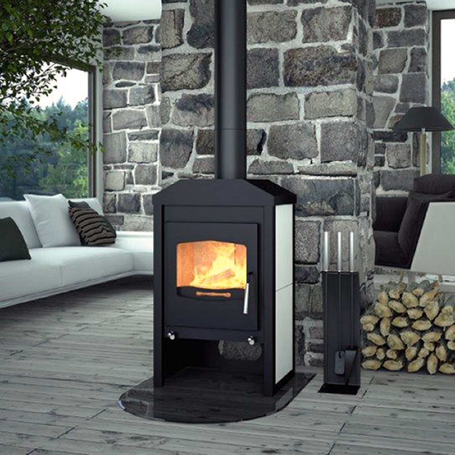 Poêle à bois HS Flamingo VEGA Blanc