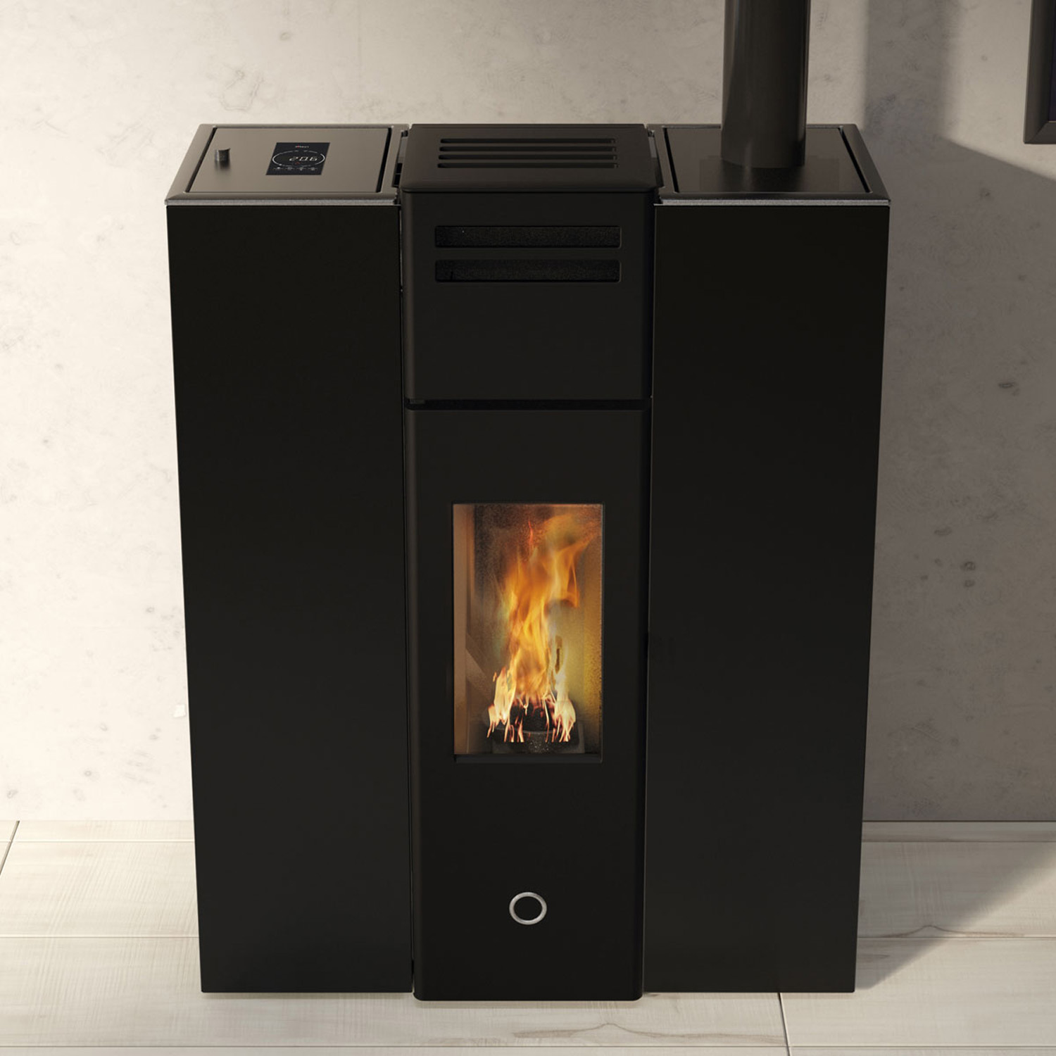 EK63 Cell 80+ Evo Poêle à granulés acier noir