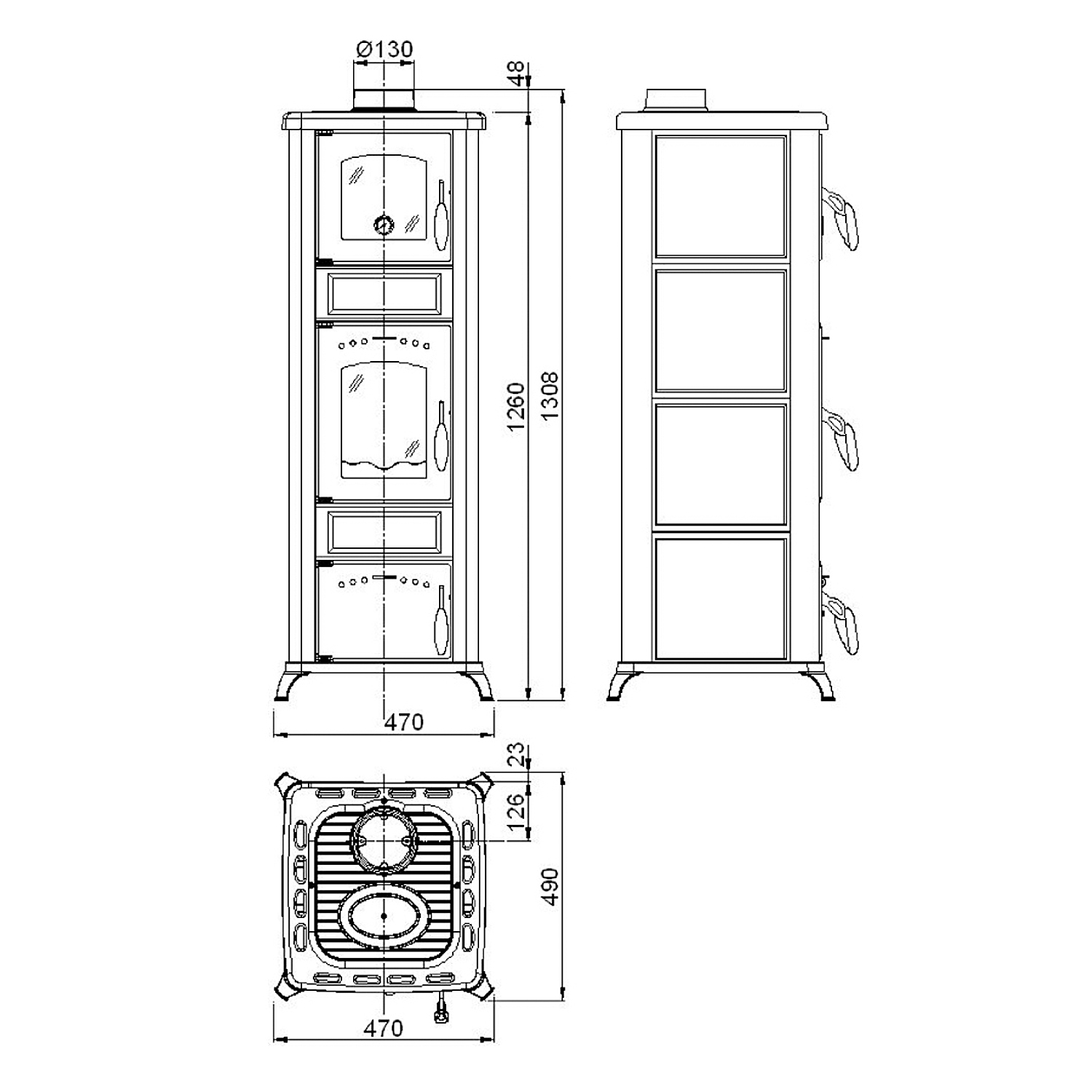 Wamsler Romantik-B II cuisinière à bois pierre naturelle
