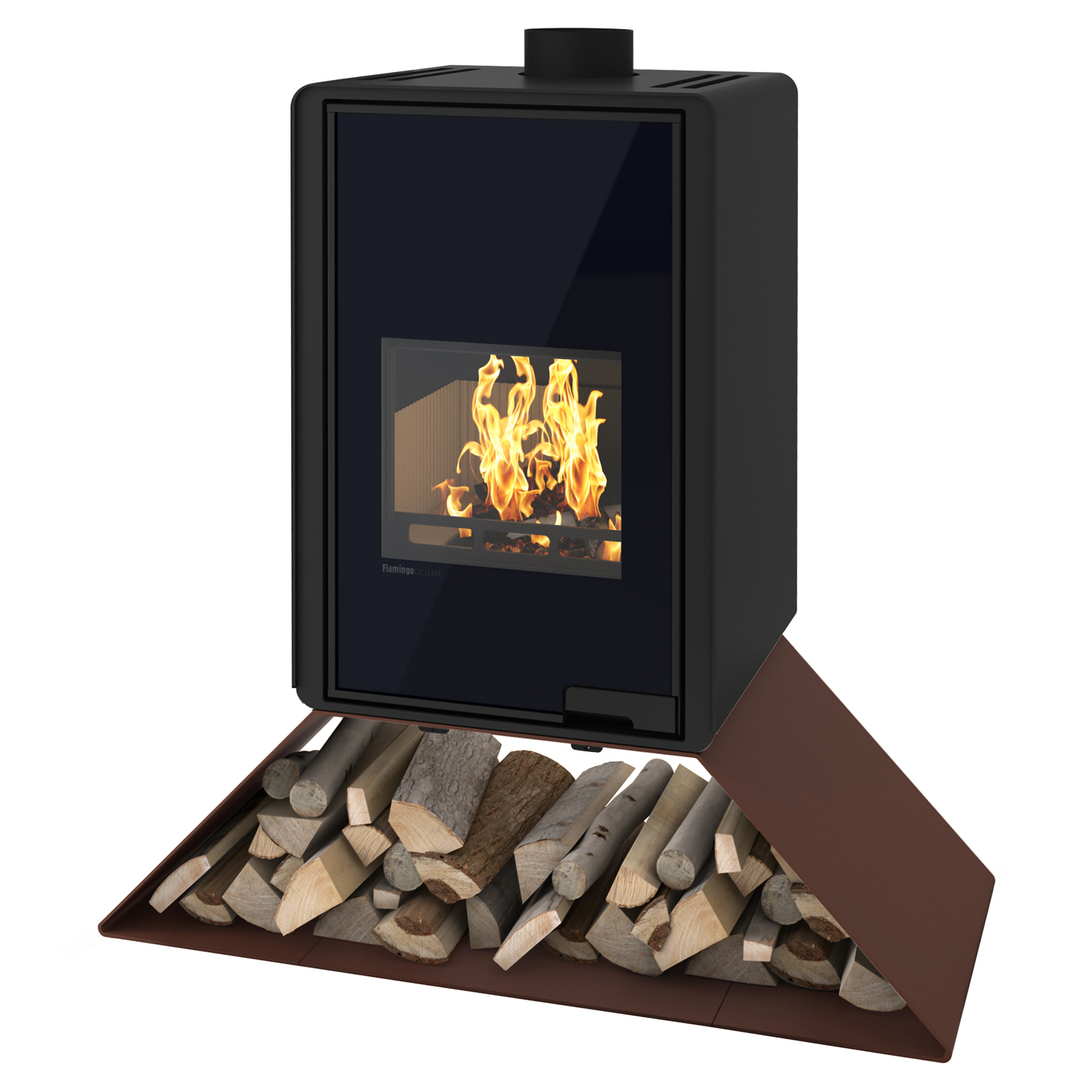 Poêle à bois HS Flamingo Deluxe Senai Marron