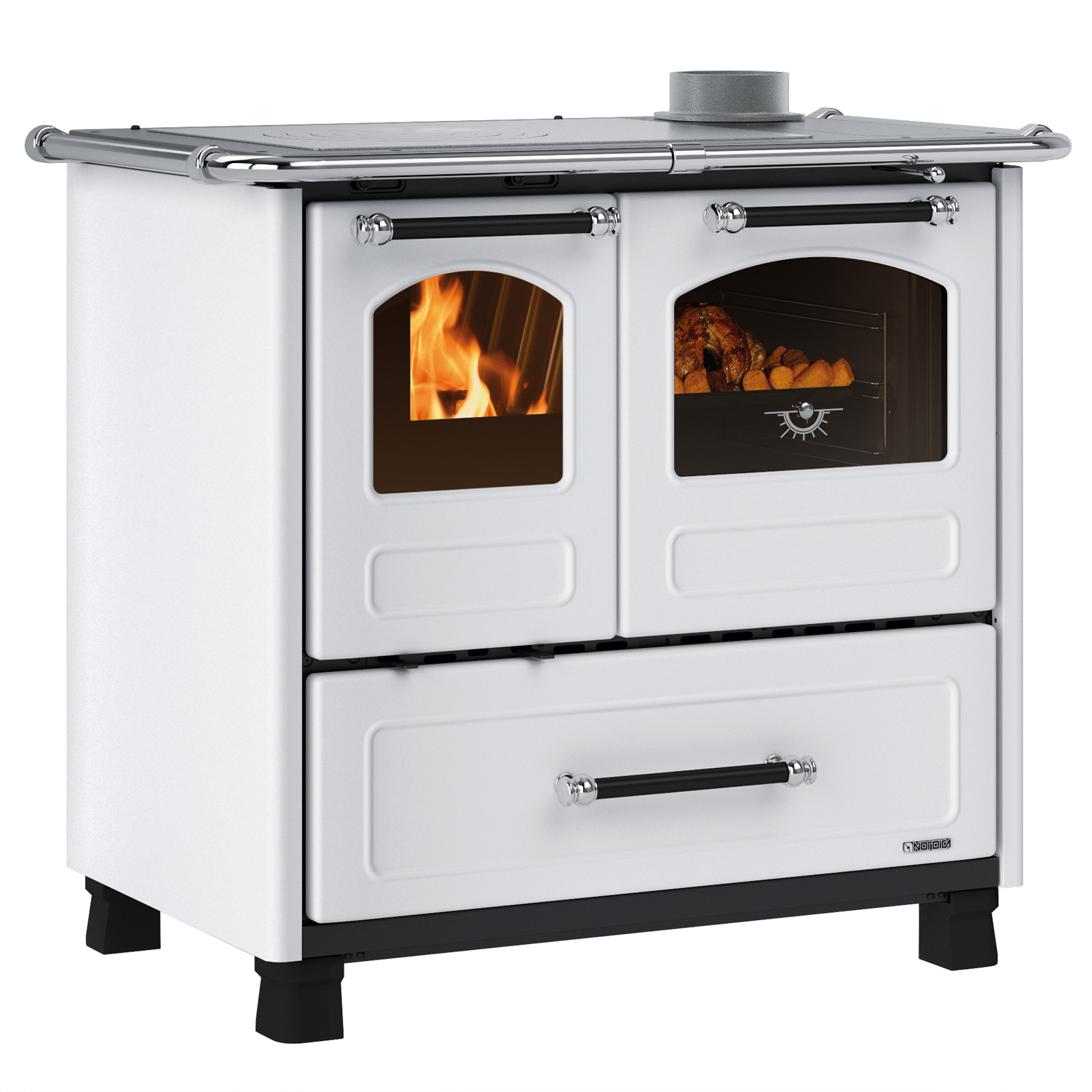La Nordica Family 4,5 poêle à bois en acier blanc