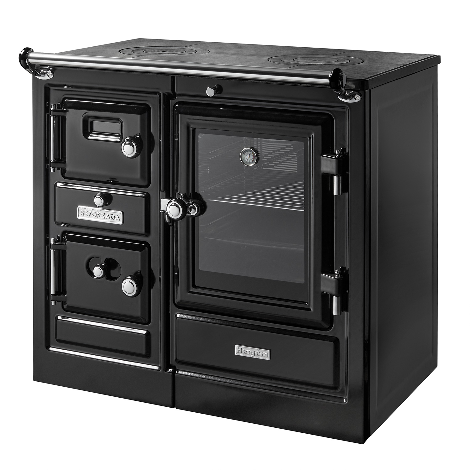 Hergom Saja 7/90 SE Cuisinière en fonte noire