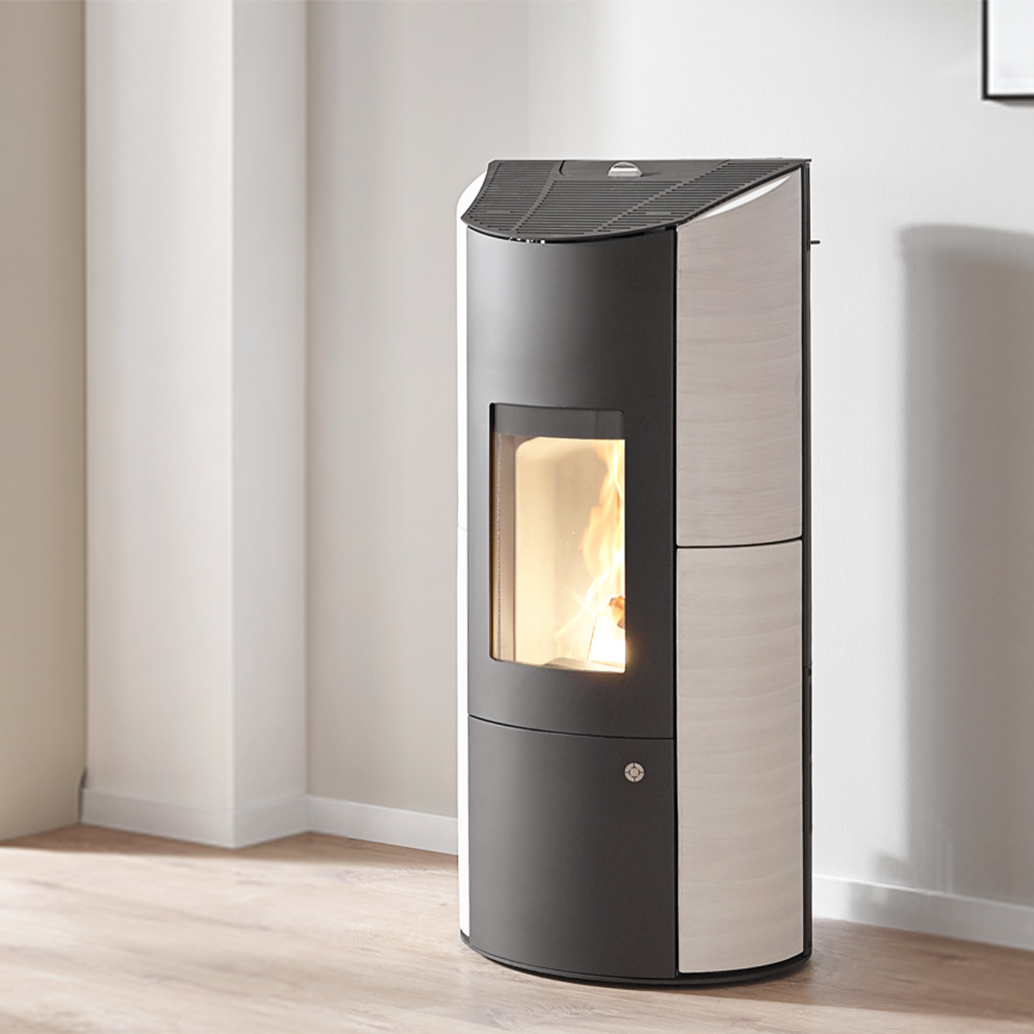 Olsberg Levana Aqua 3.0 Poêle à granulés bouilleur acier noir/céramique caffe freddo 8kW