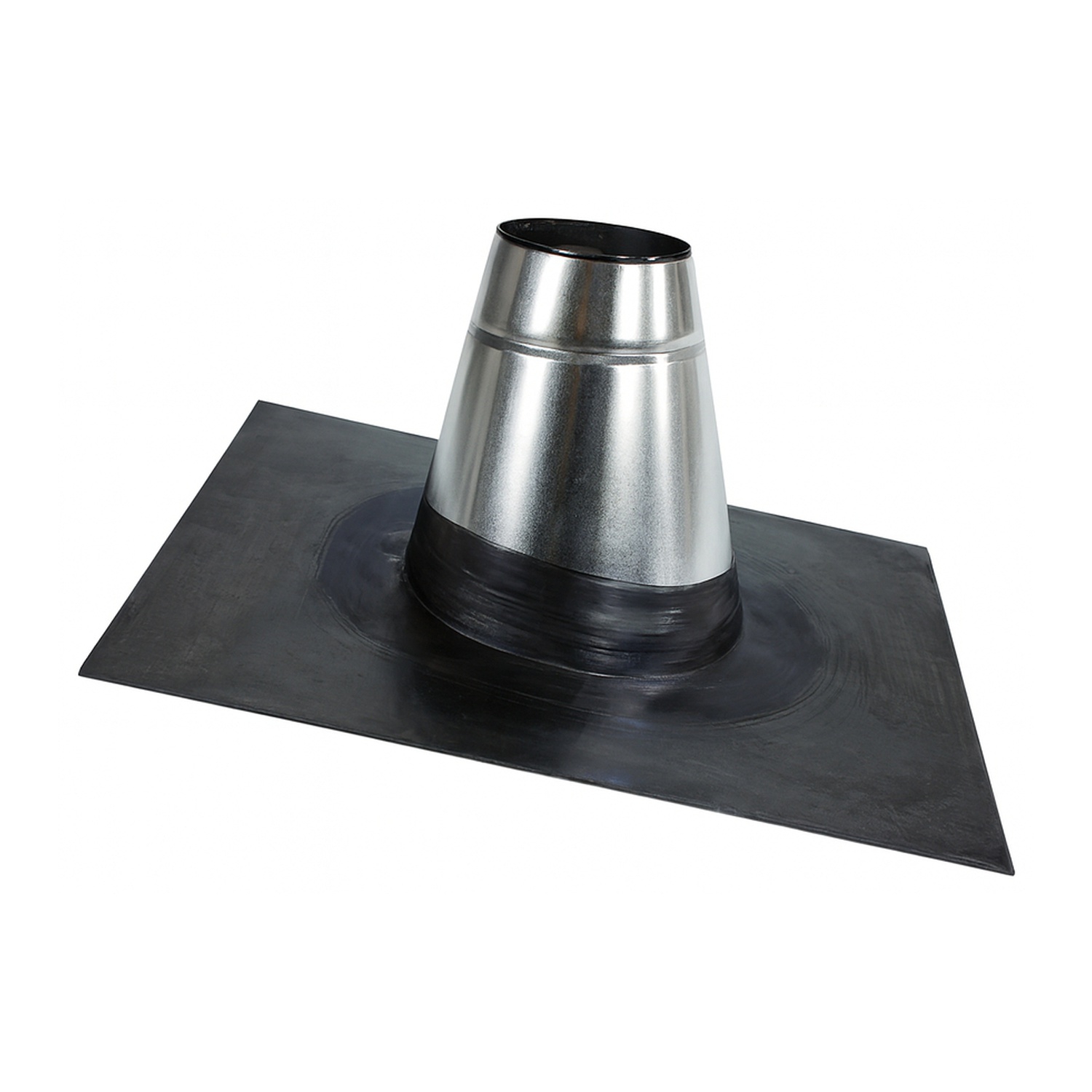 Schiedel traversée de toit 10-15° Wakaflex noir, manchon inox Ø180 mm / 200 mm brillant