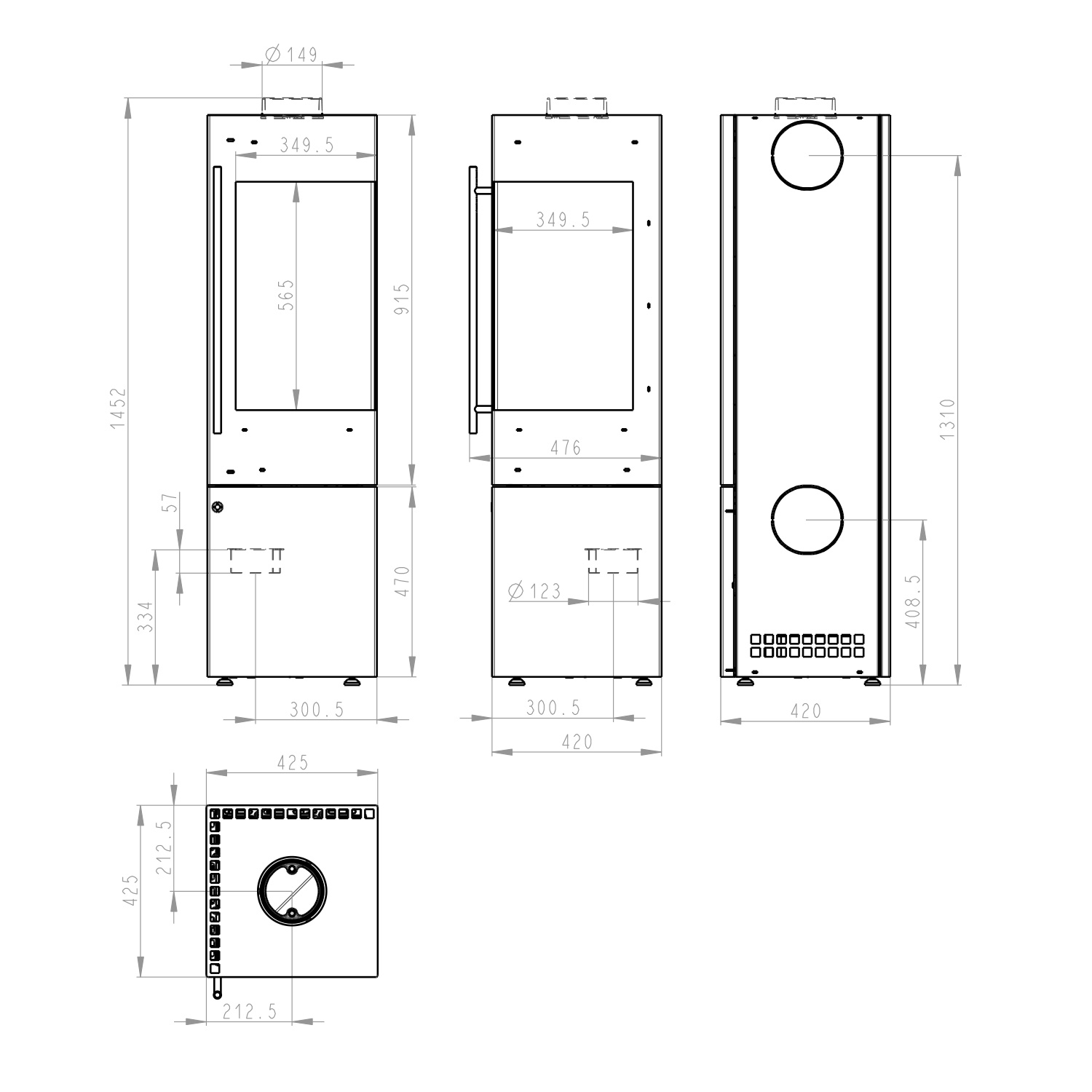Olsberg Ipala Smart Compact poêle à bois avec ouverture de porte à droite