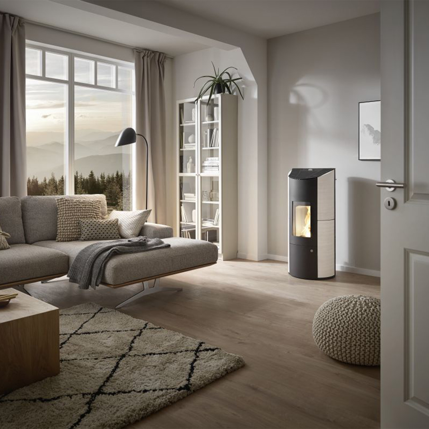 Olsberg Levana Aqua 3.0 Poêle à granulés bouilleur acier noir/céramique caffe freddo 8kW