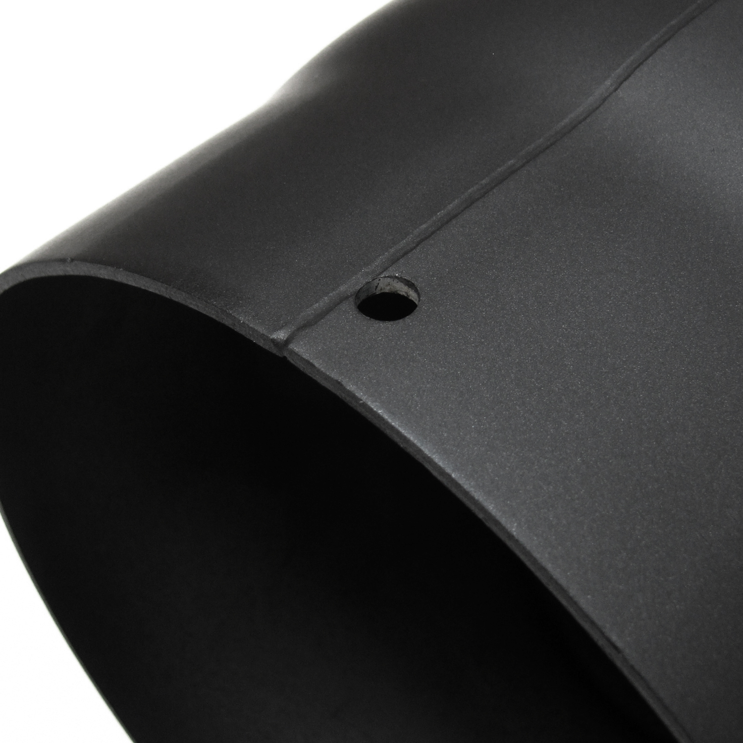 Coude de conduit de fumée / Tuyau de poêle 150 mm - 90° en deux parties avec ouverture de nettoyage noir
