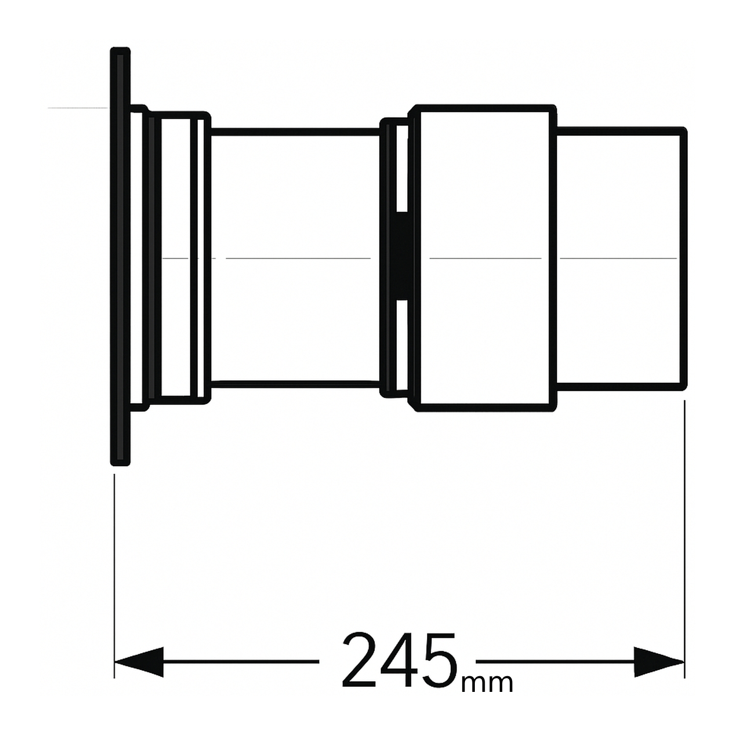 Schiedel raccord Ø150 mm simple paroi, recoupable pour PRIMA PLUS Ø180 mm mat