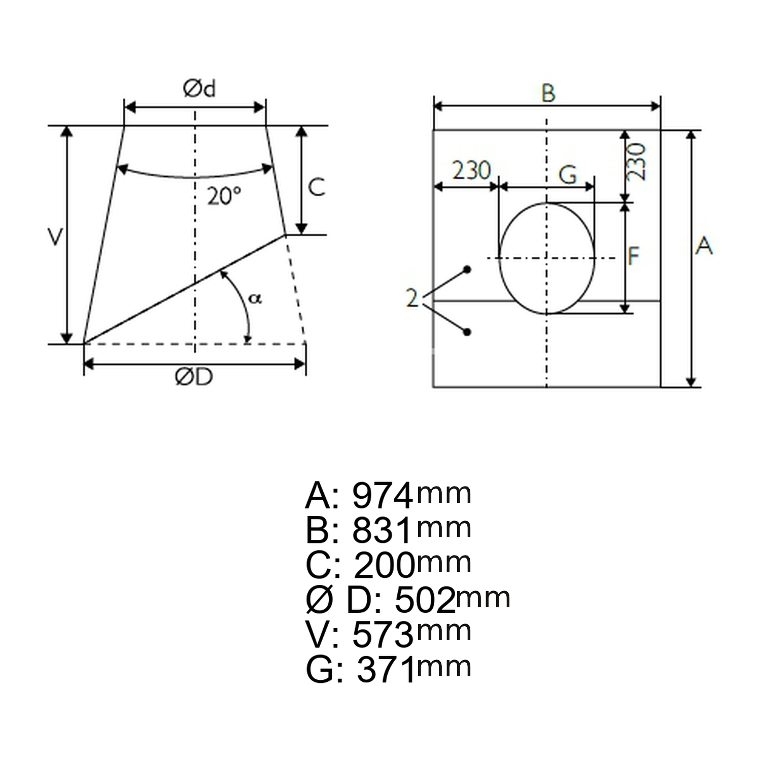 Schiedel traversée de toit 36-45° Wakaflex noir, embout inox pour ICS Ø180 mm / 200 mm double paroi brillant