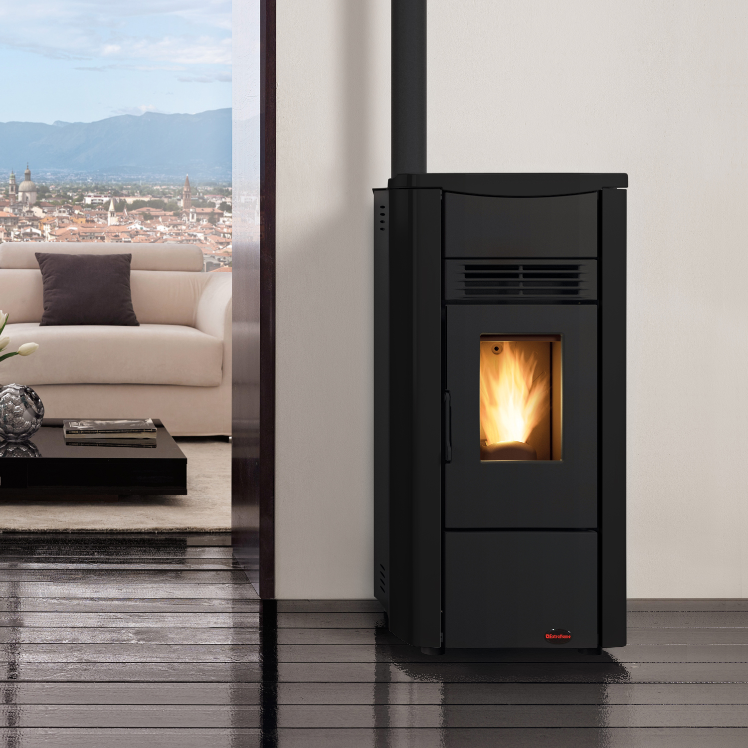 Extraflame Giusy Plus EVO 2.0 poêle à granulés acier noir