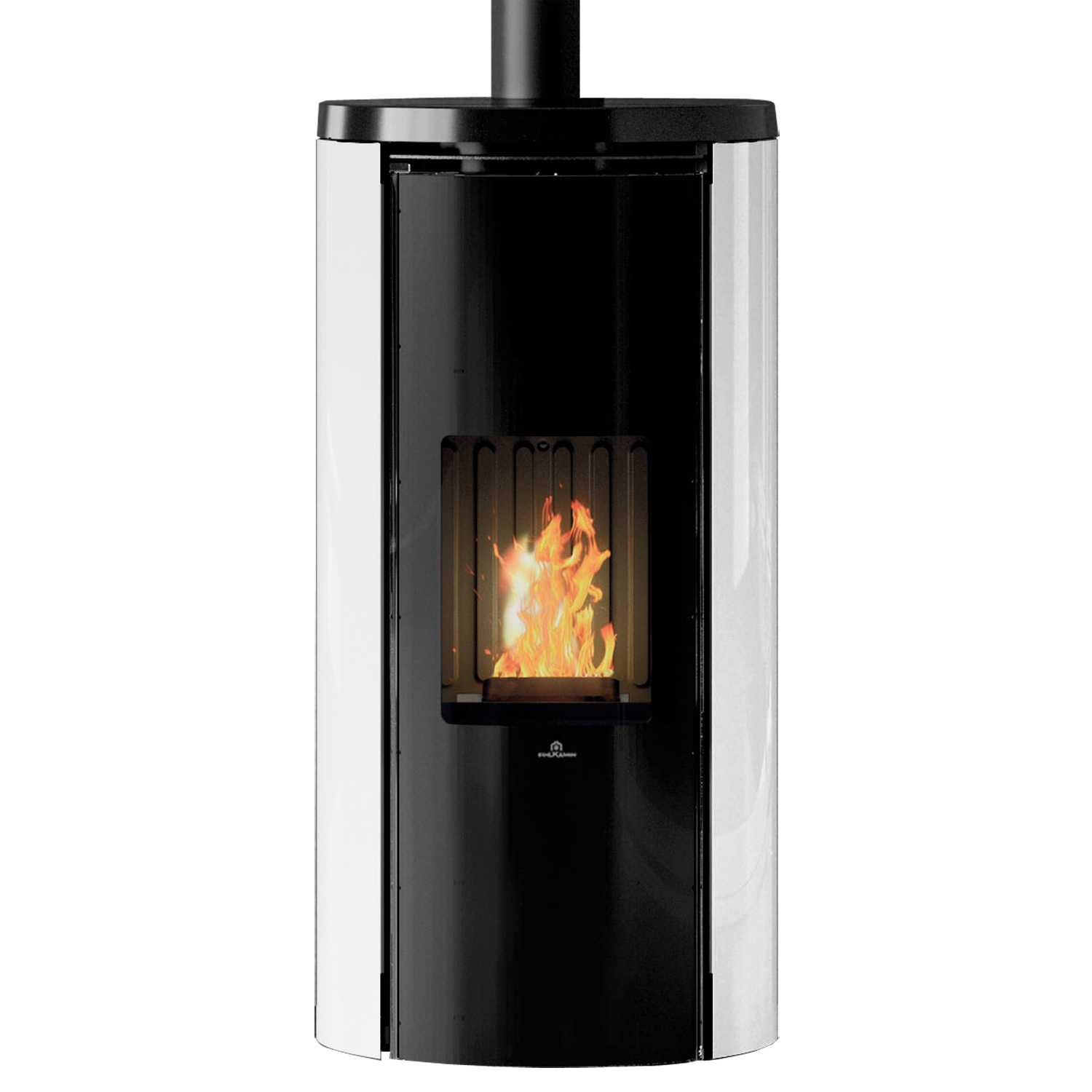 Edilkamin Celia Air Tight Plus poêle à granulés acier noir / verre blanc Edilkamin Celia Air Tight Plus poêle à granulés acier noir / verre blanc