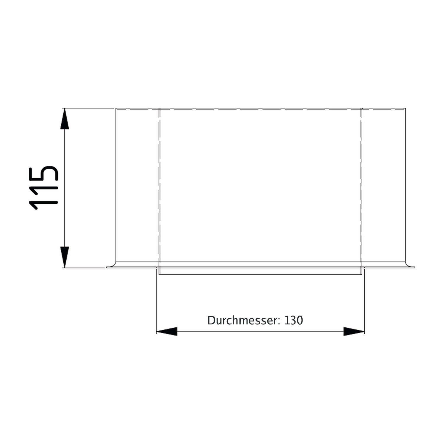 Raik Lifestyle DUO manchon mural 130mm pour tuyau de fumée / conduit de fumée