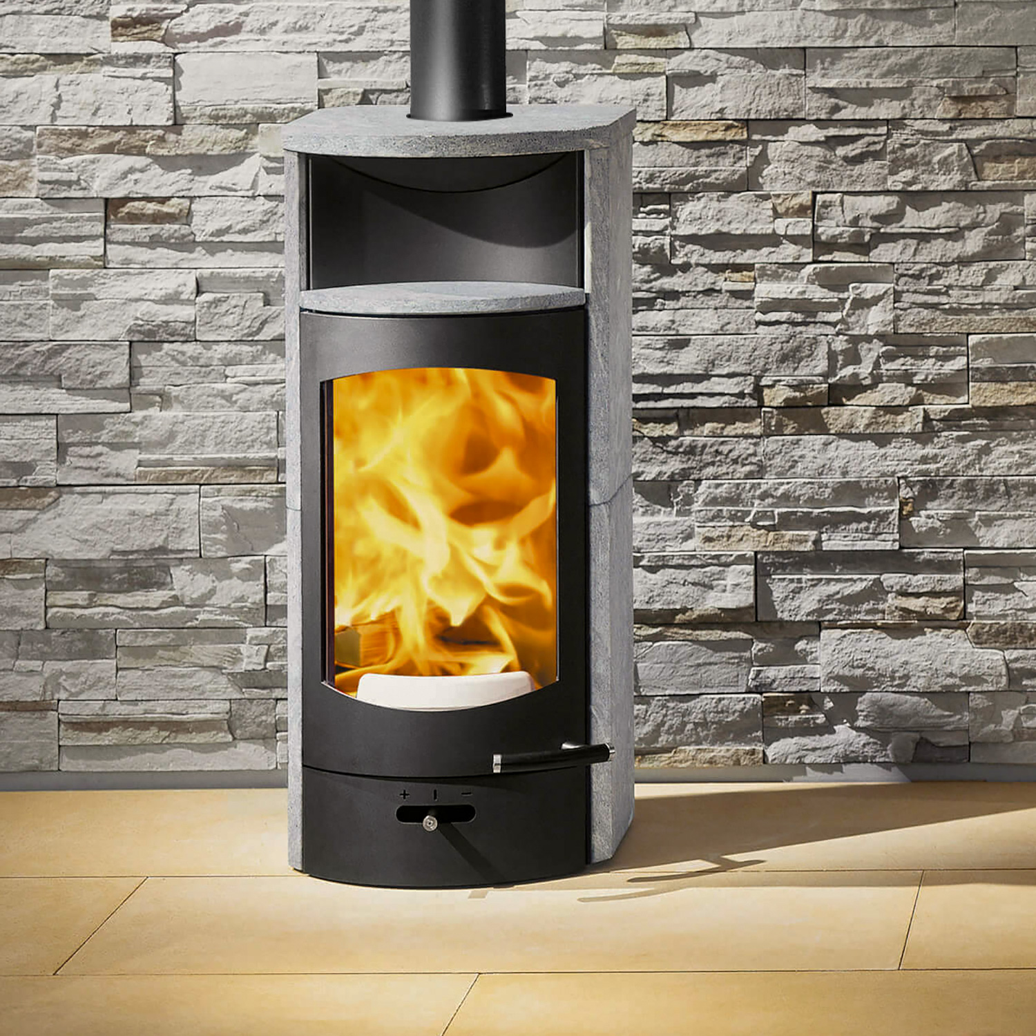 Austroflamm Flok 2.0 Poêle à bois en stéatite, RR dessus