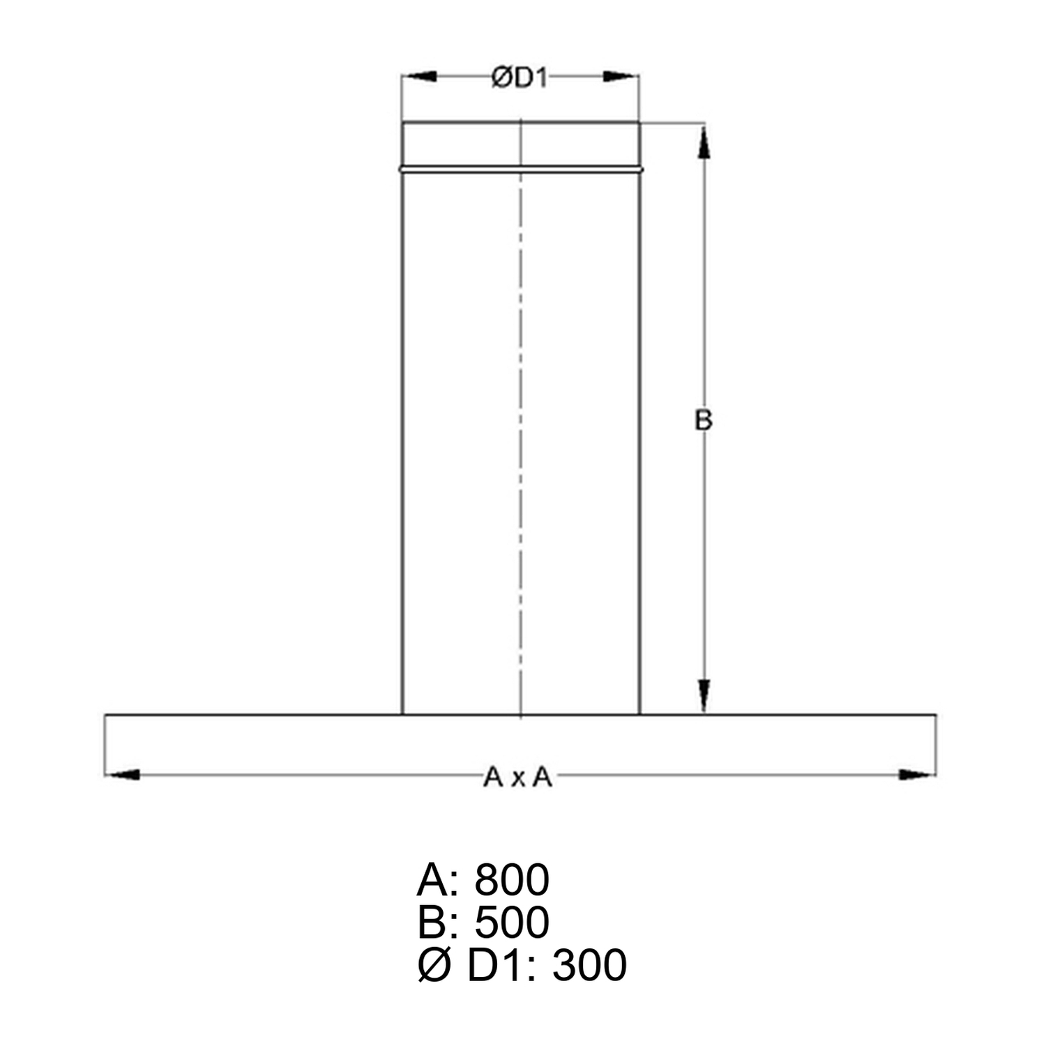 Schiedel traversée de toit 0° embout double paroi pour ICS Ø180 mm / 200 mm brillant