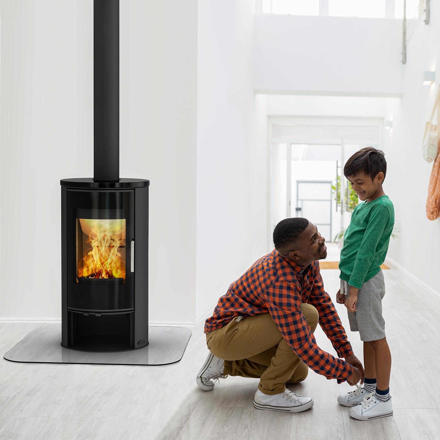 Cheminée Elite Kobe Poêle à bois Céramique Noire