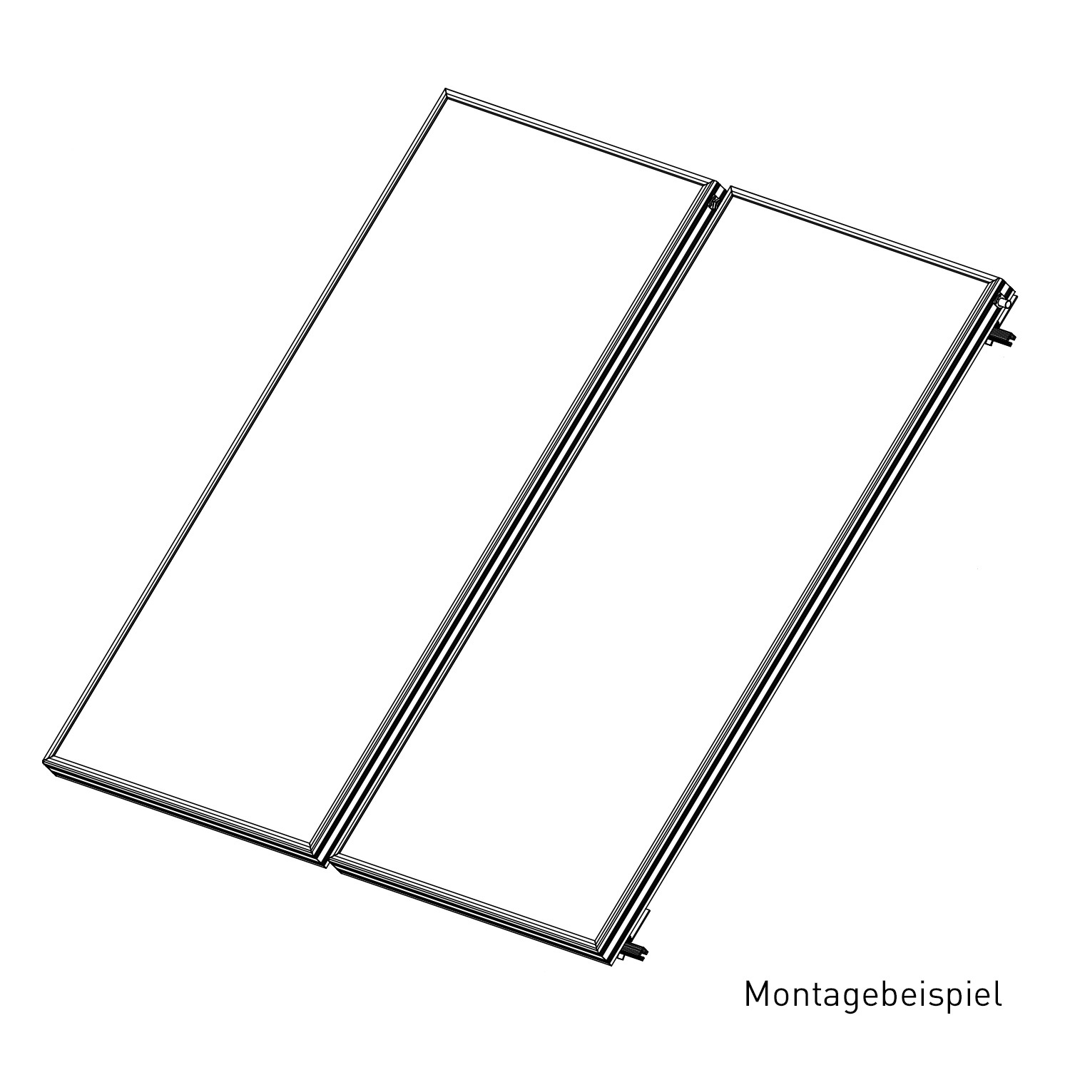Sunex Standard Kit de montage pour toit incliné 25-60 degrés pour 2 collecteurs solaires plats Basicx 2.0