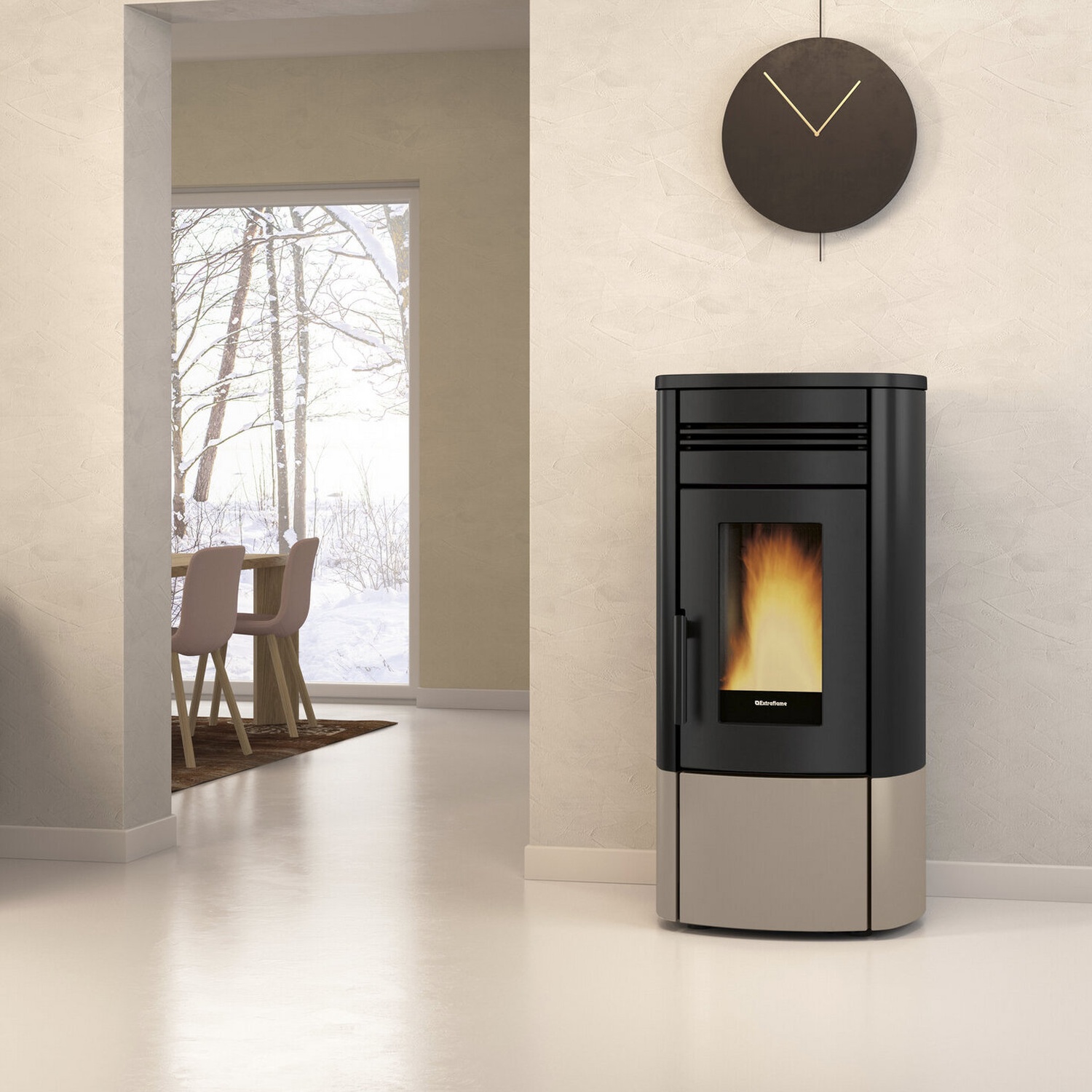 Extraflame NORIS - Taupe mat poêle à granulés EVOLUTION LINE