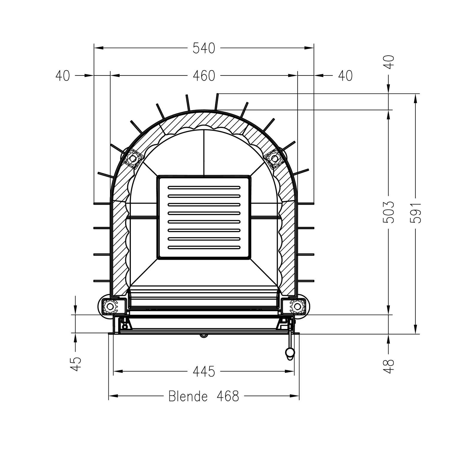 Spartherm Mini Z1-4S insert de cheminée 7 kW 51 cm à gauche