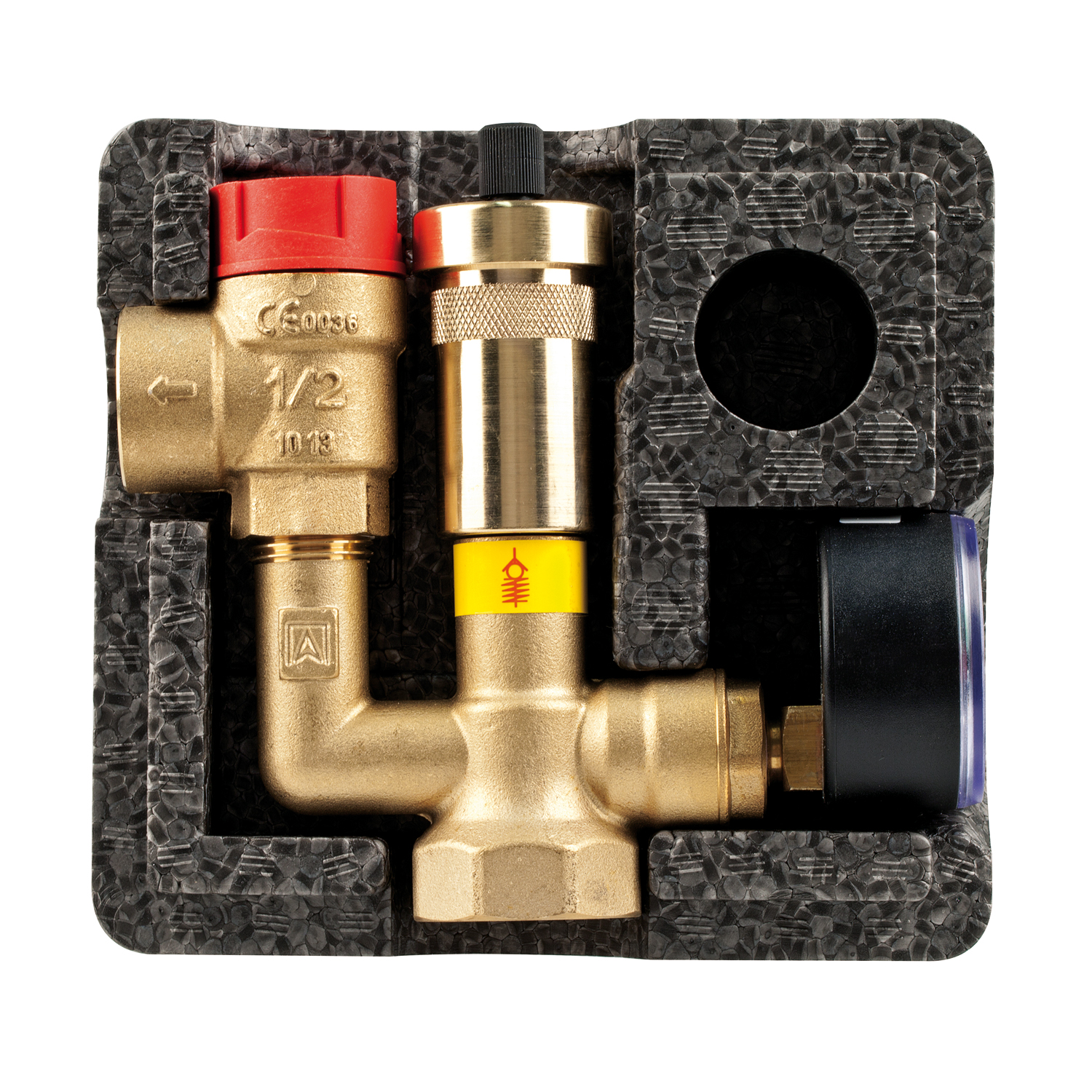 Aquaflam Vario Kalmar 11 kW Basic Poêle à bois hydraulique Gris Ensemble complet avec ballon tampon TPSM 500