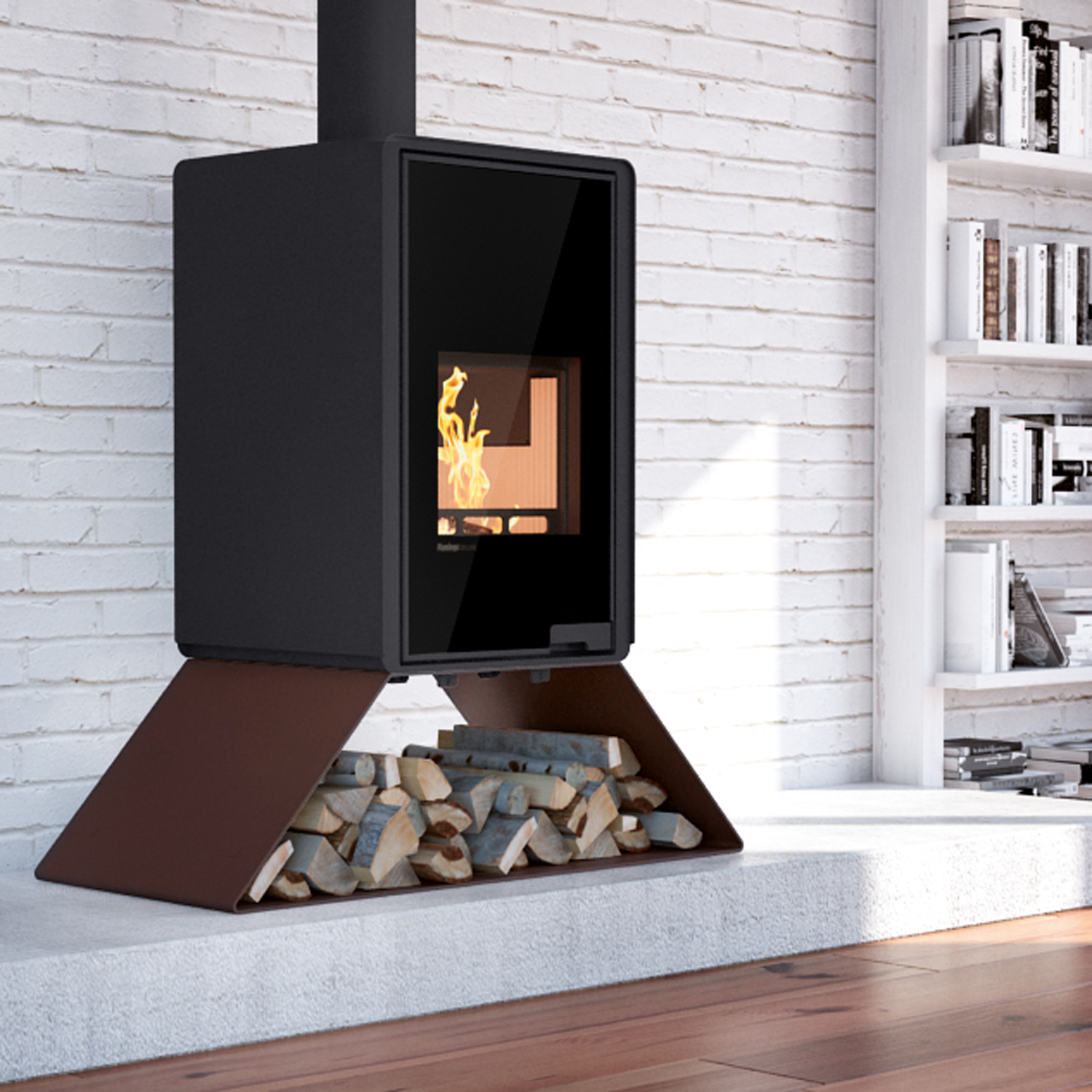 Poêle à bois HS Flamingo Deluxe Senai Marron