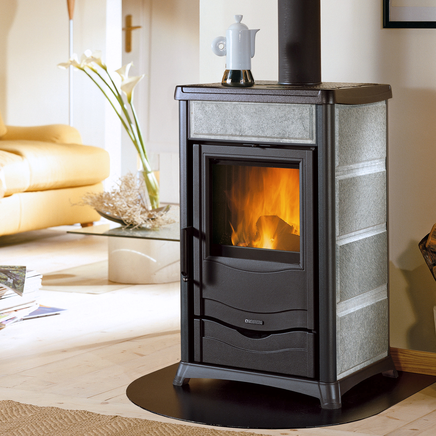 La Nordica Termorossella Plus EVO DSA 16 poêle à bois bouilleur pierre ollaire