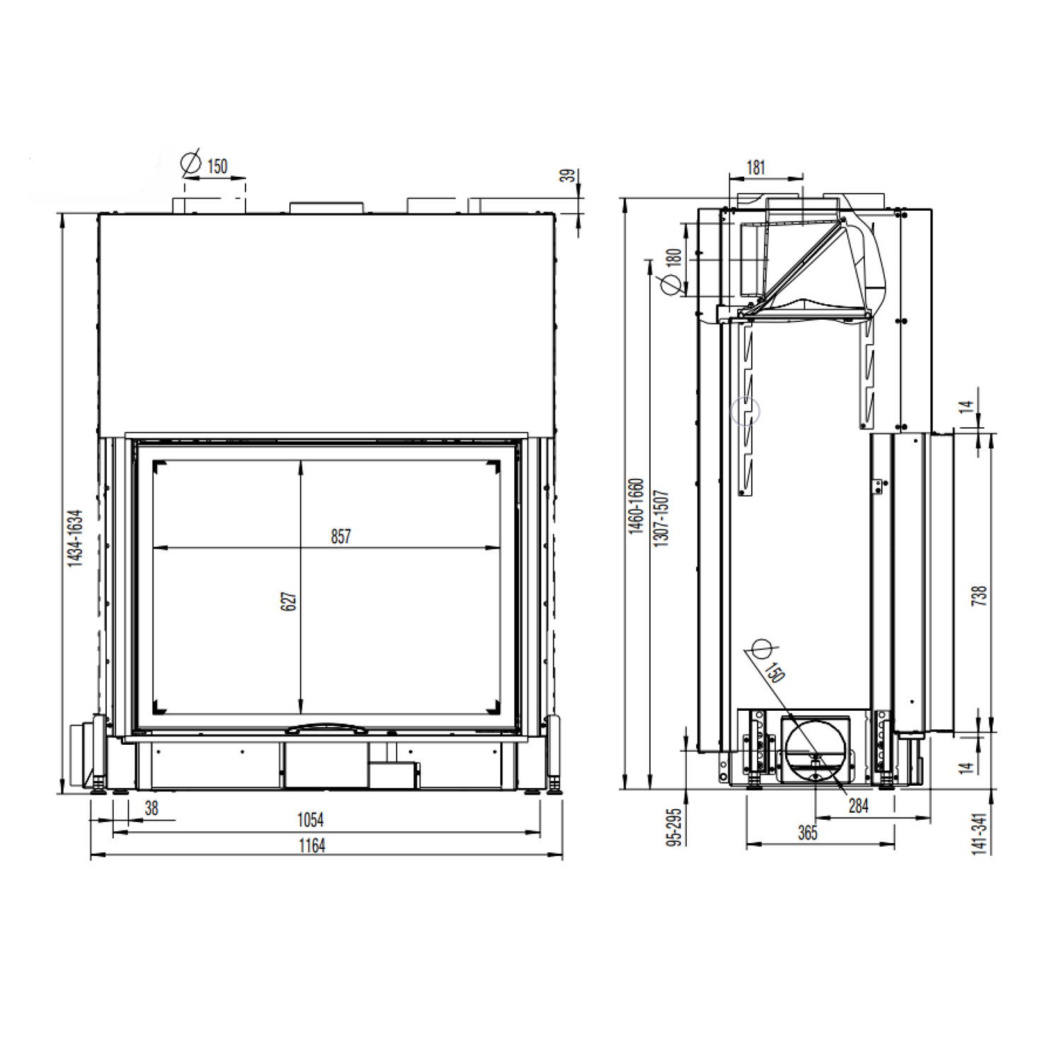 Austroflamm 97x74 S 2.0 Insert de cheminée