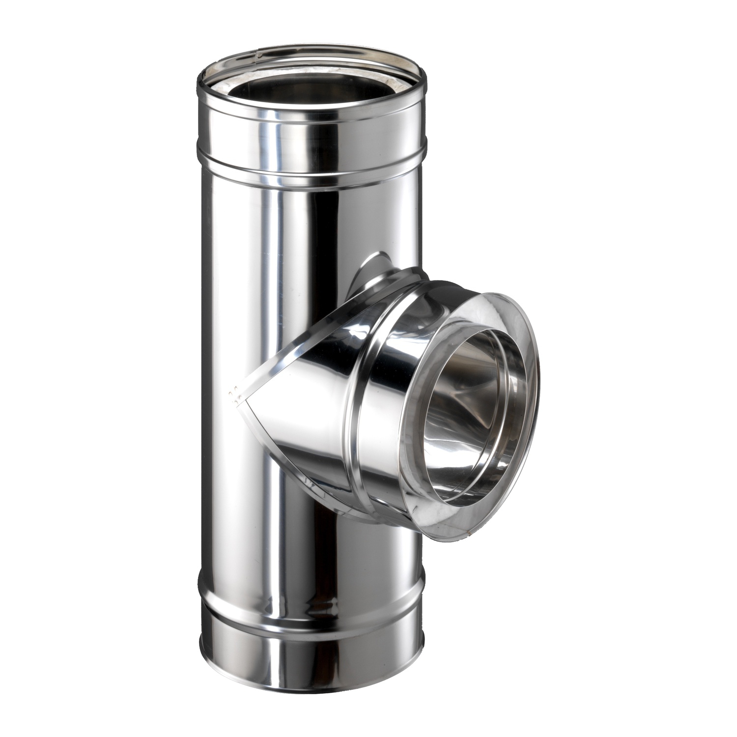 Schiedel ICS coude 85° Ø200 mm avec pied de support double paroi brillant