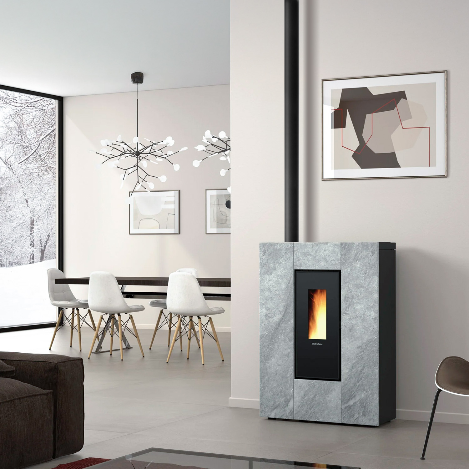 Extraflame Marilena Plus 5.0.16 poêle à granulés acier pierre naturelle