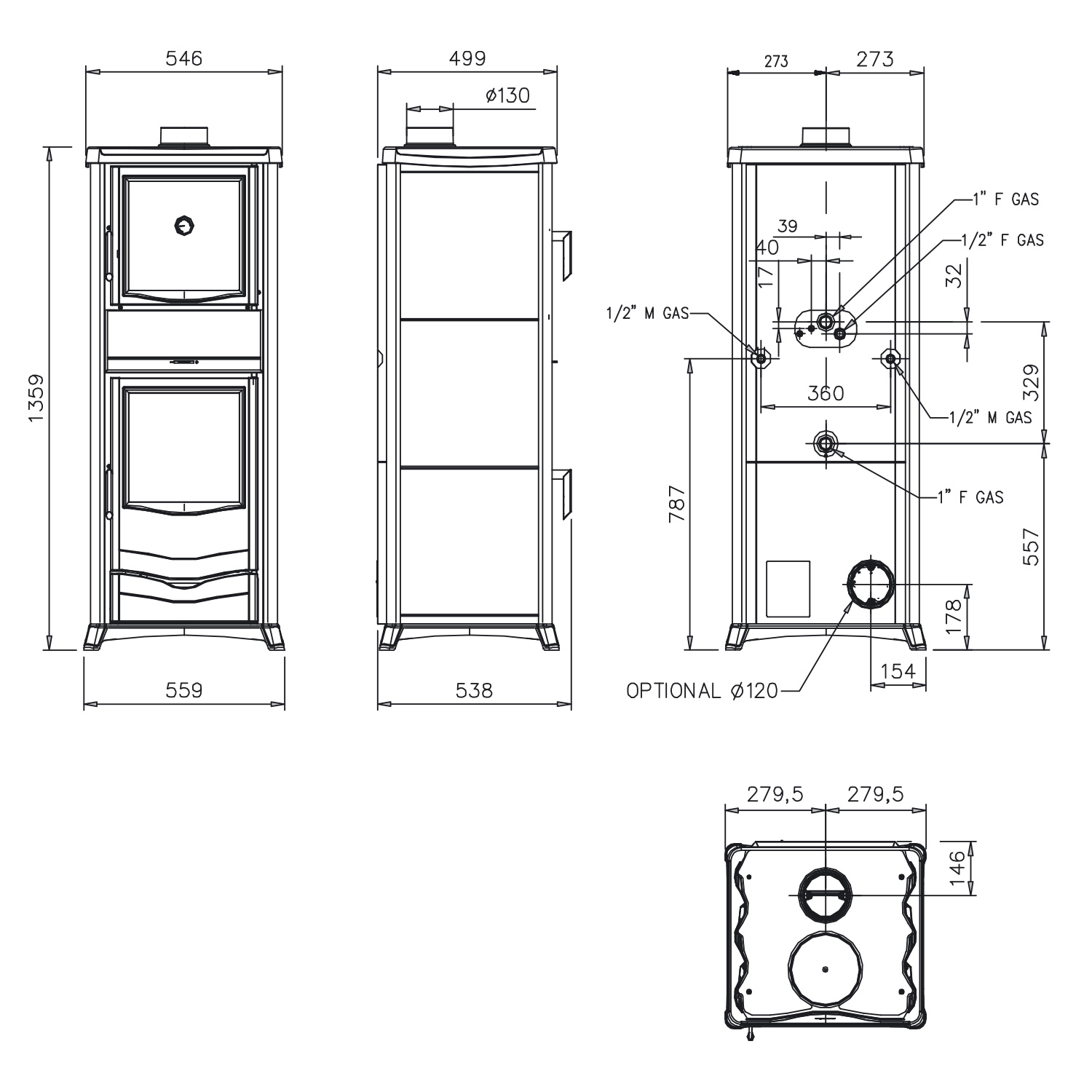 La Nordica Termorossella Plus Forno DSA 4.0 Poêle à bois hydraulique en pierre ollaire