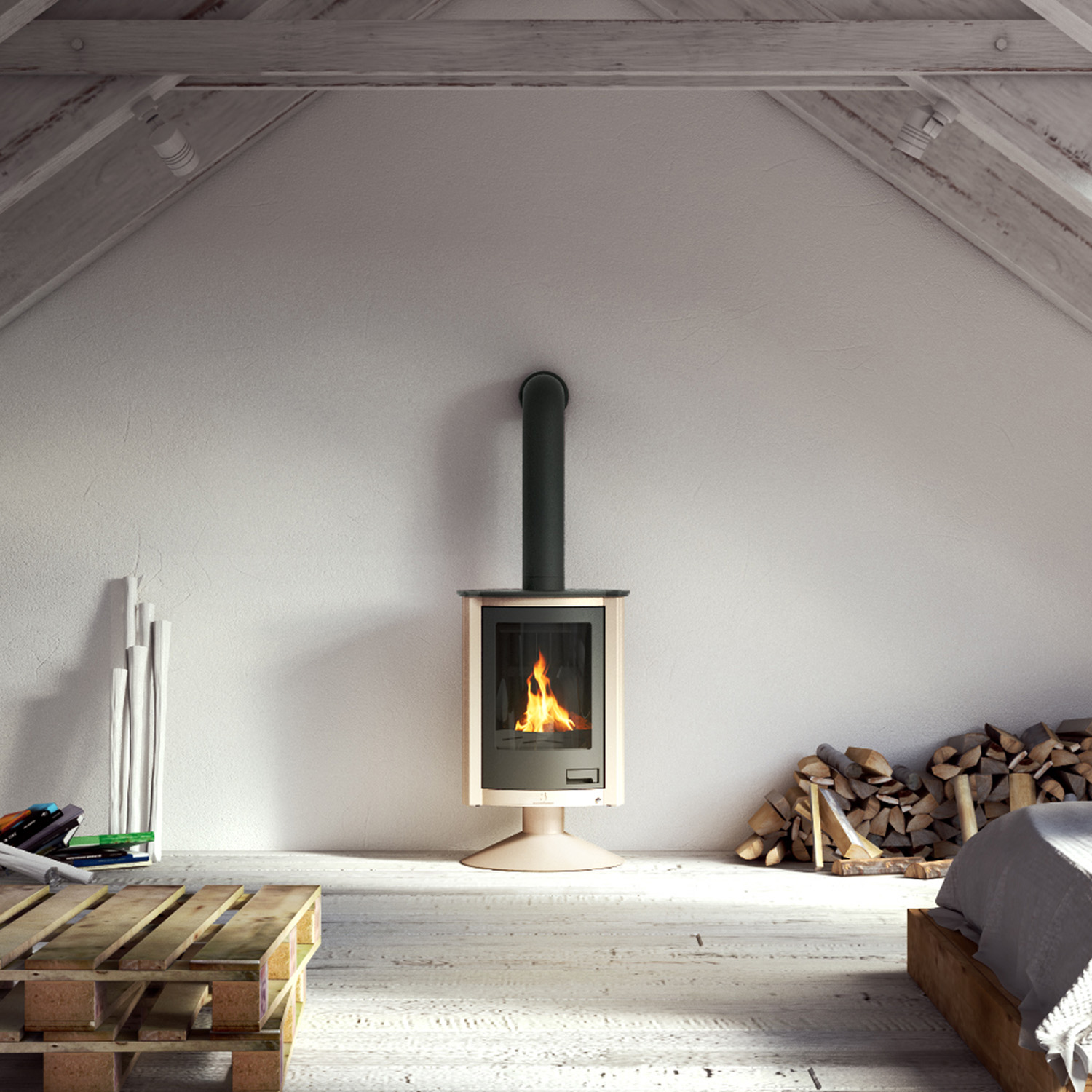 Poêle à air chaud Masterflamme Piccolo II Crème