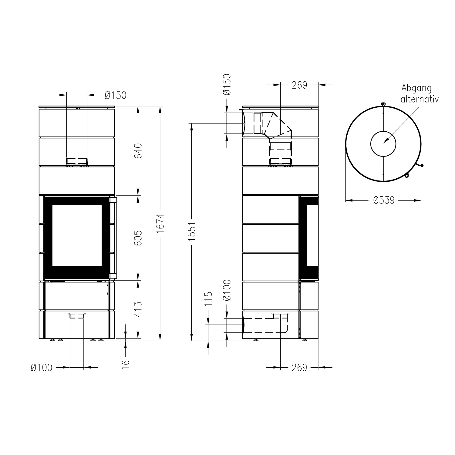 Spartherm ambiente a4 poêle à bois acier perle