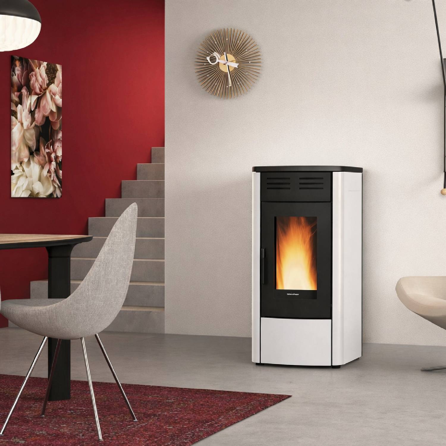 Extraflame RAFFAELLA IDRO H15 5.0.16 - Blanc poêle à granulés bouilleur