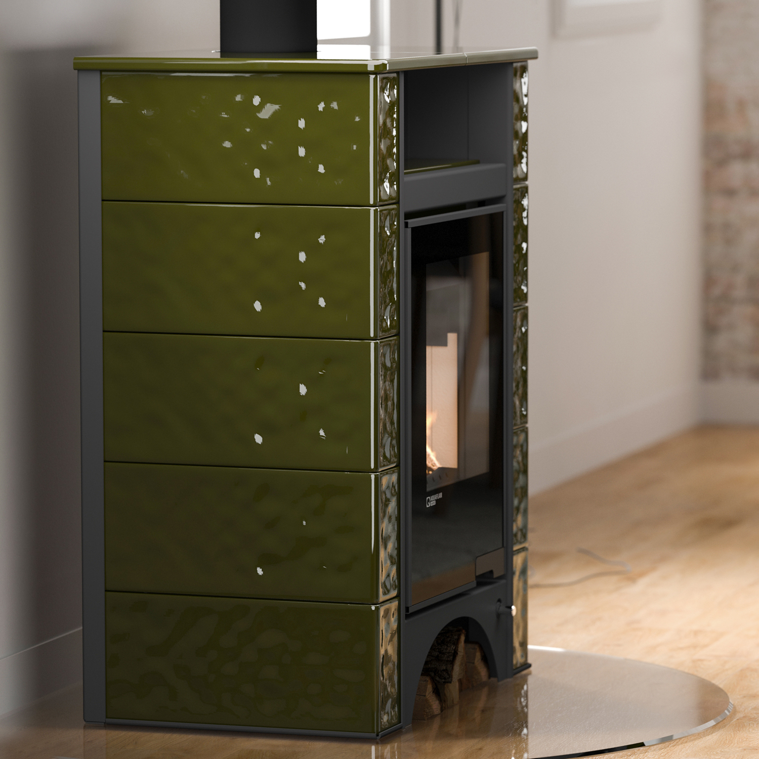 Aquaflam Vario Peru Manuel Poêle à bois hydraulique Vert 11/5 kW