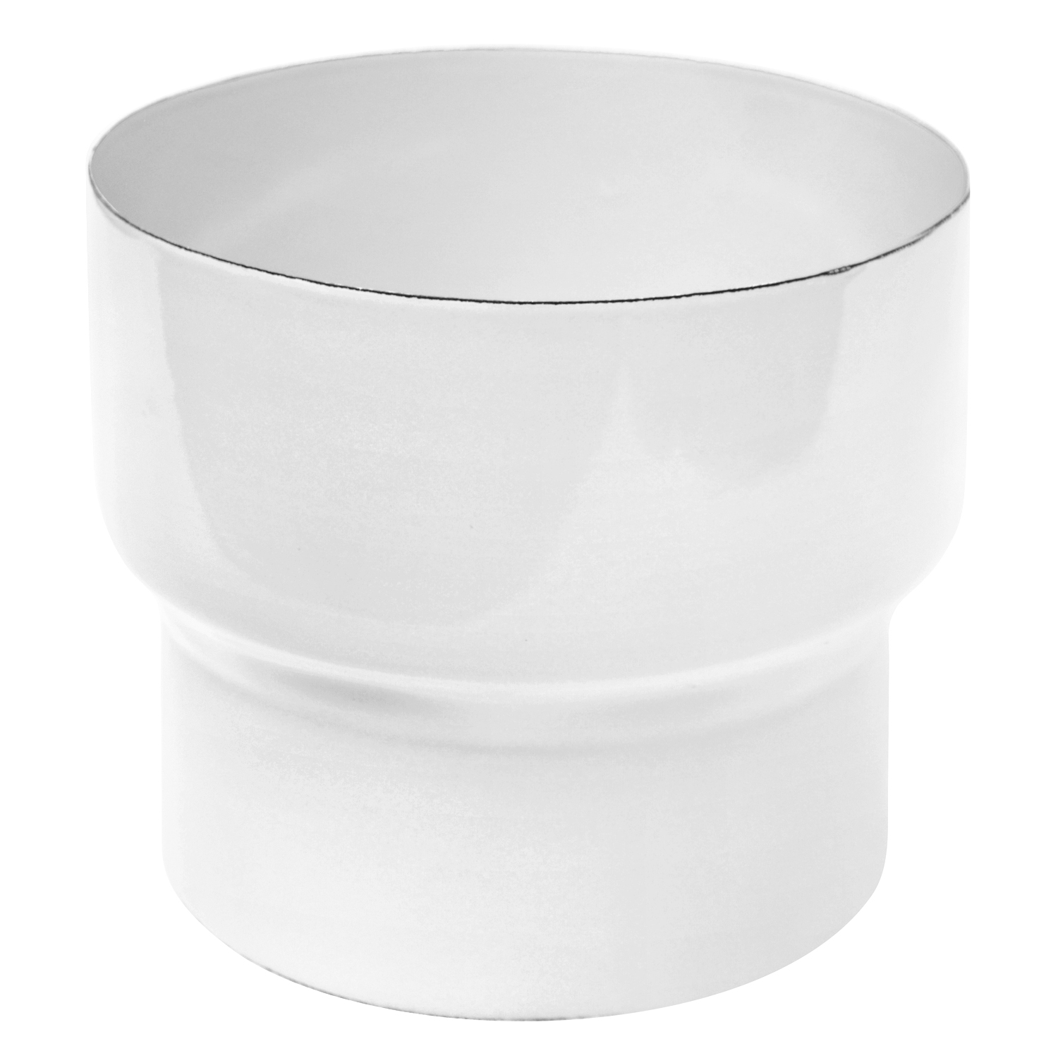 Réduction de tuyau de poêle / conduit de fumée émaillé Raik 150 mm - 130 mm blanc